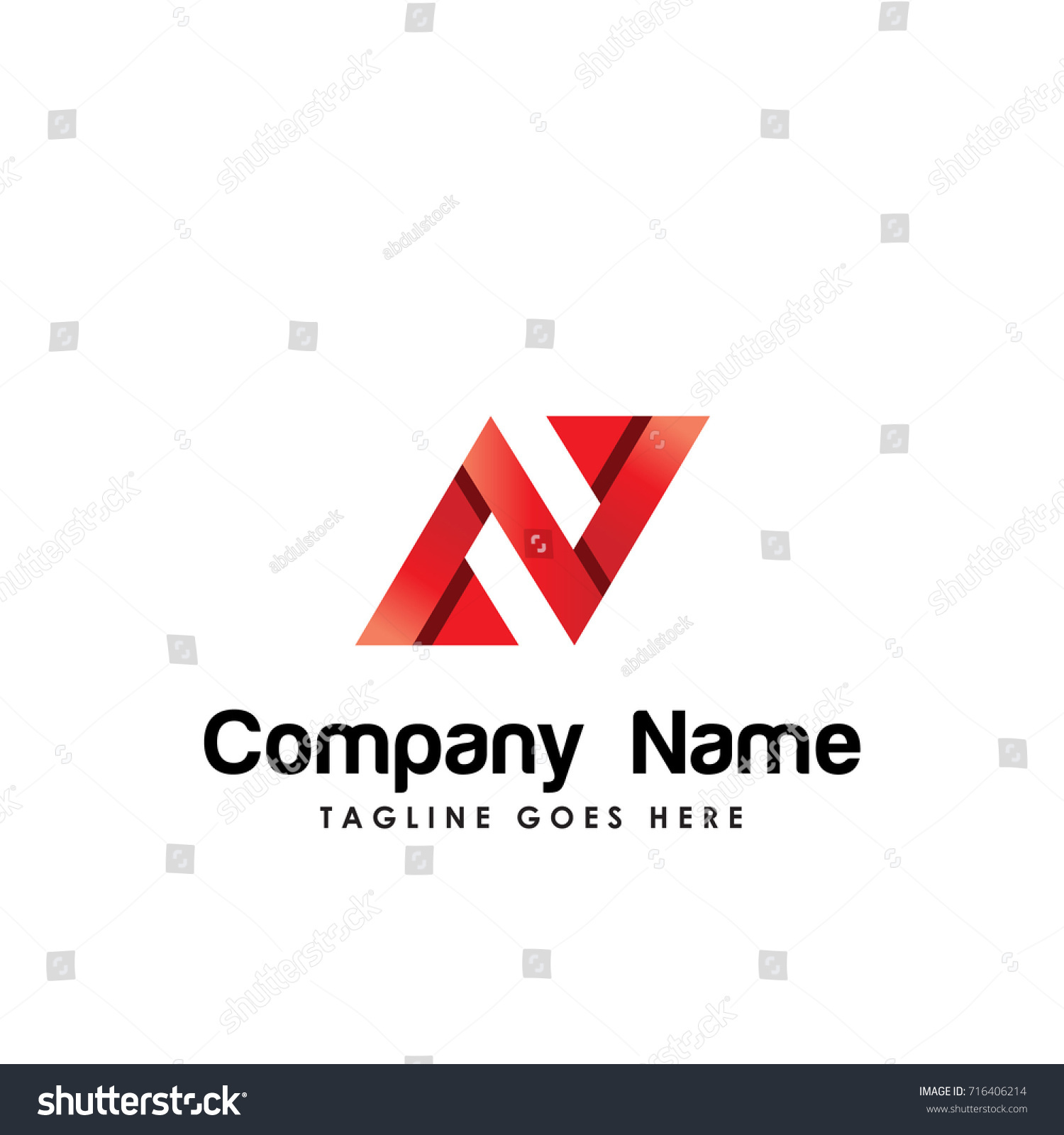 letter N red logo template - Royalty Free Stock Vector 716406214 ...