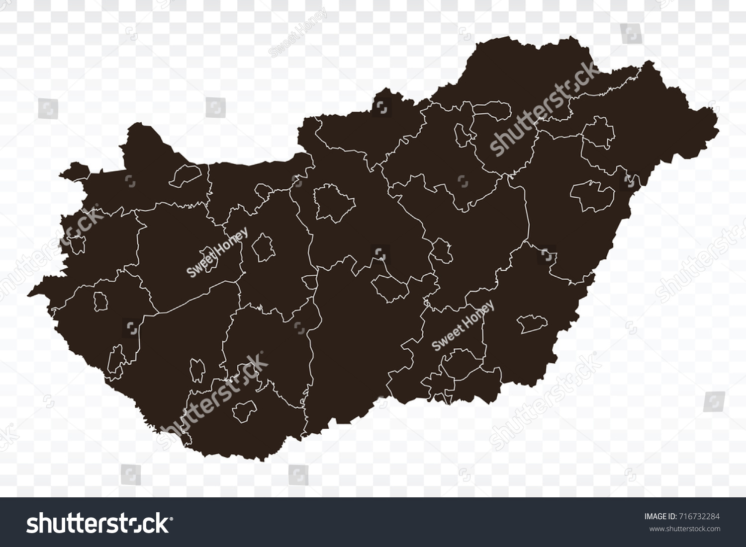 Map Hungary Map Each City And Border Has Royalty Free Stock Vector   Avopix 716732284 