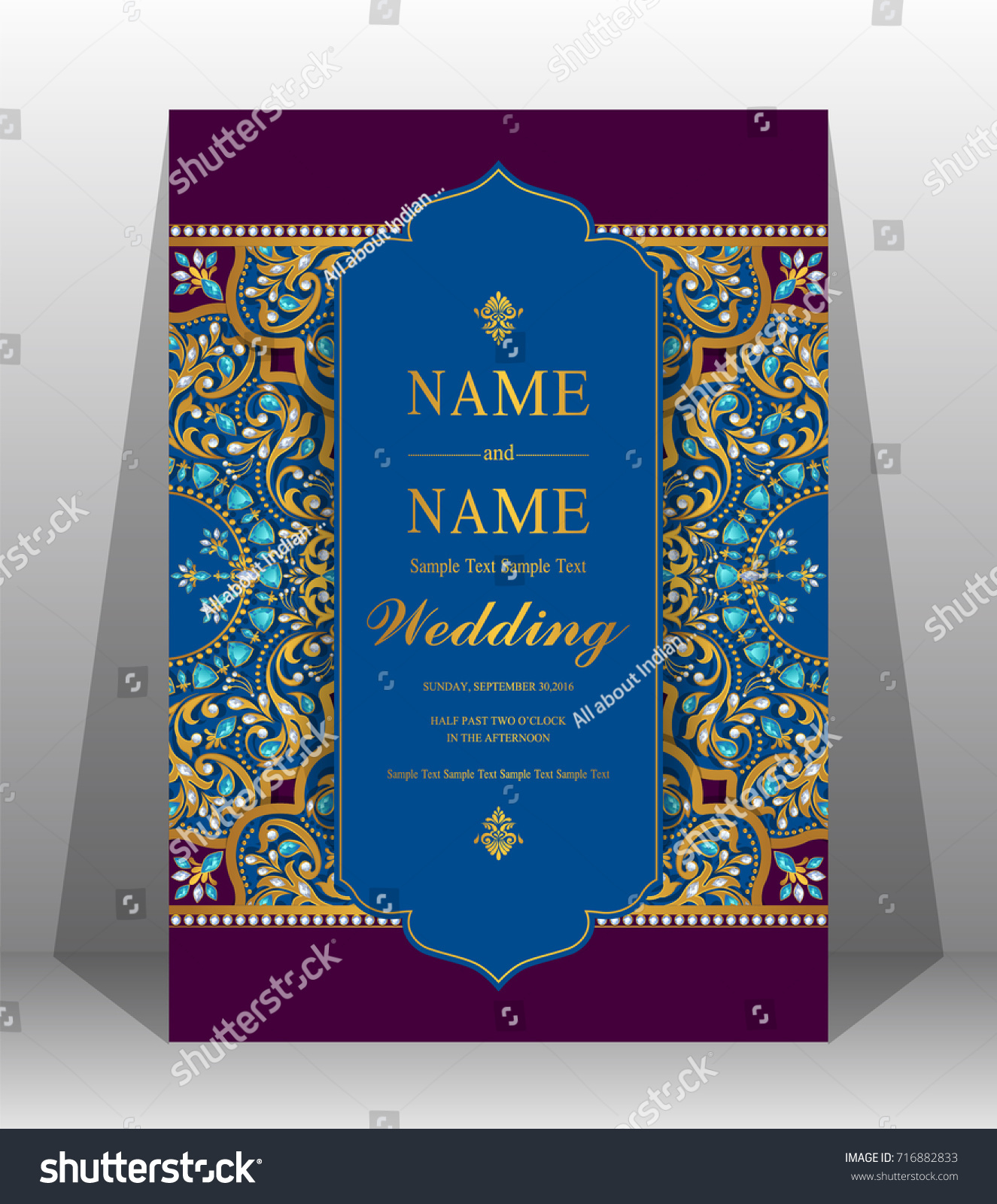 Wedding Invitation card templates with gold - Royalty Free Stock Vector ...