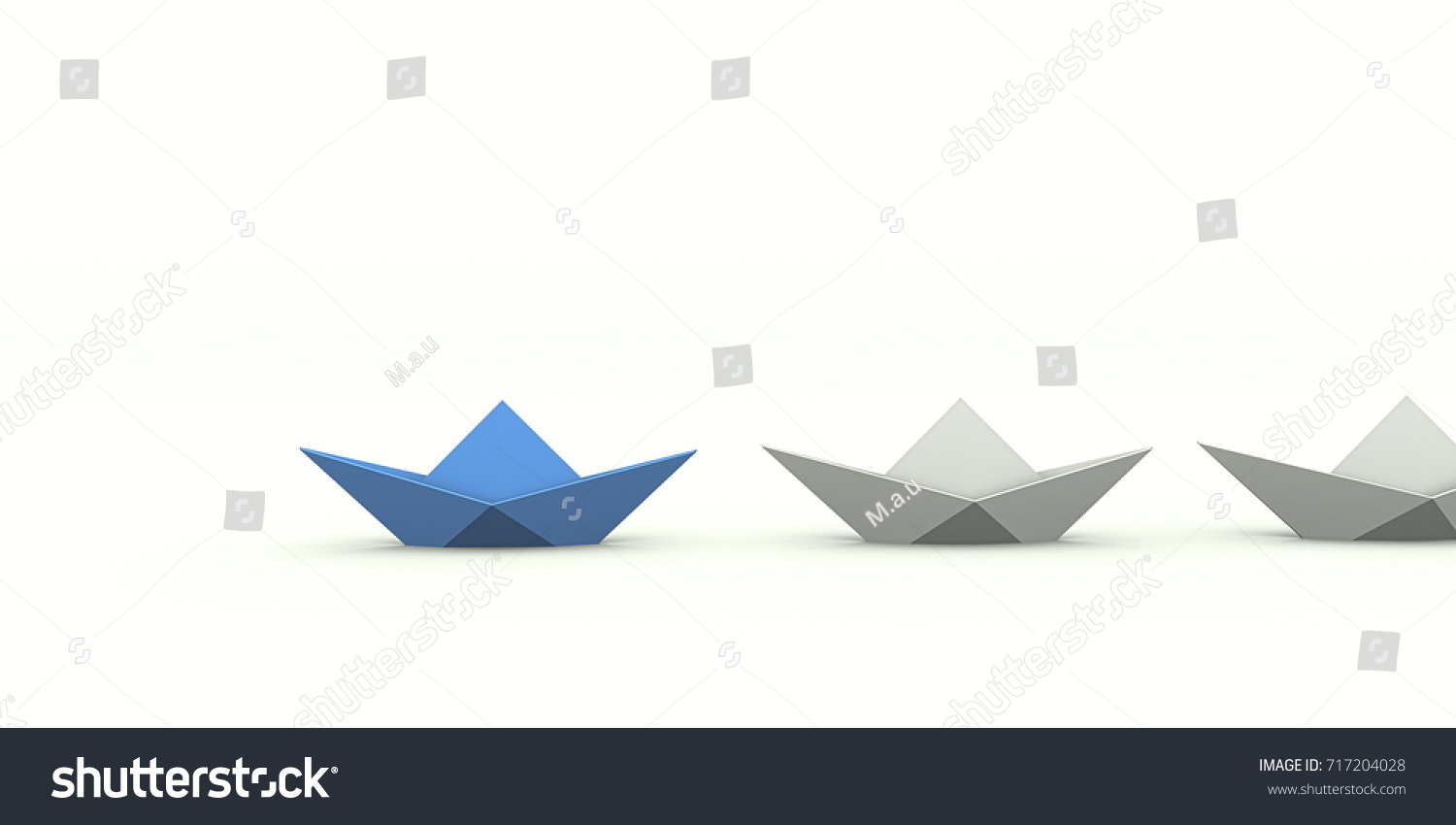 3d render of paper ships #717204028