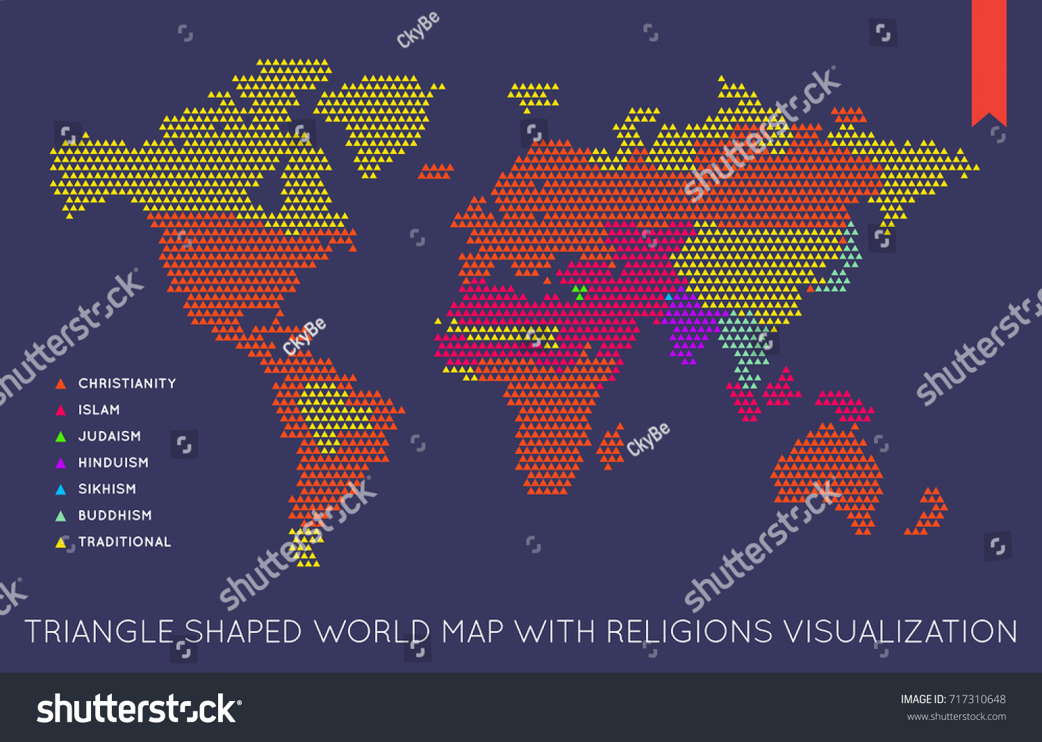 Raster Flat World Map Infographic. Map of the World. #717310648