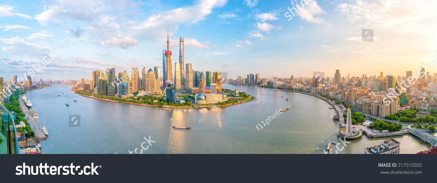 View of downtown Shanghai skyline in China #717515035