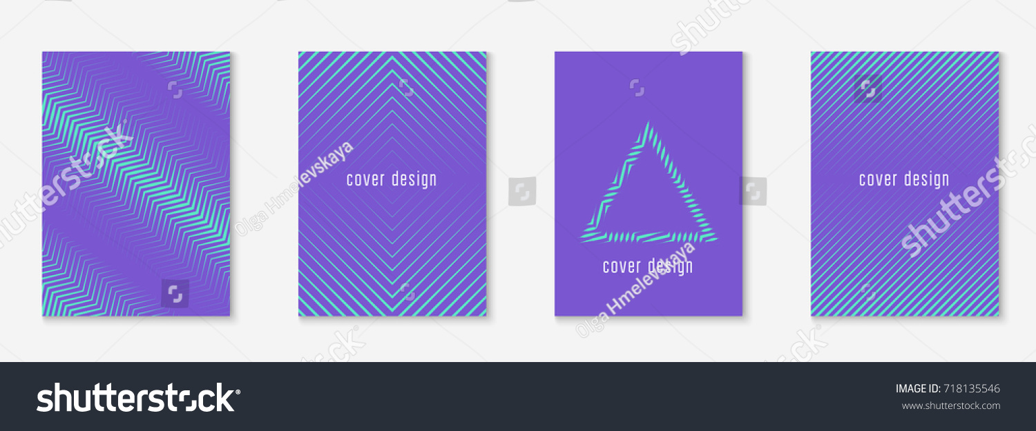 Cool Cover Template Set Minimal Trendy Vector Royalty Free Stock