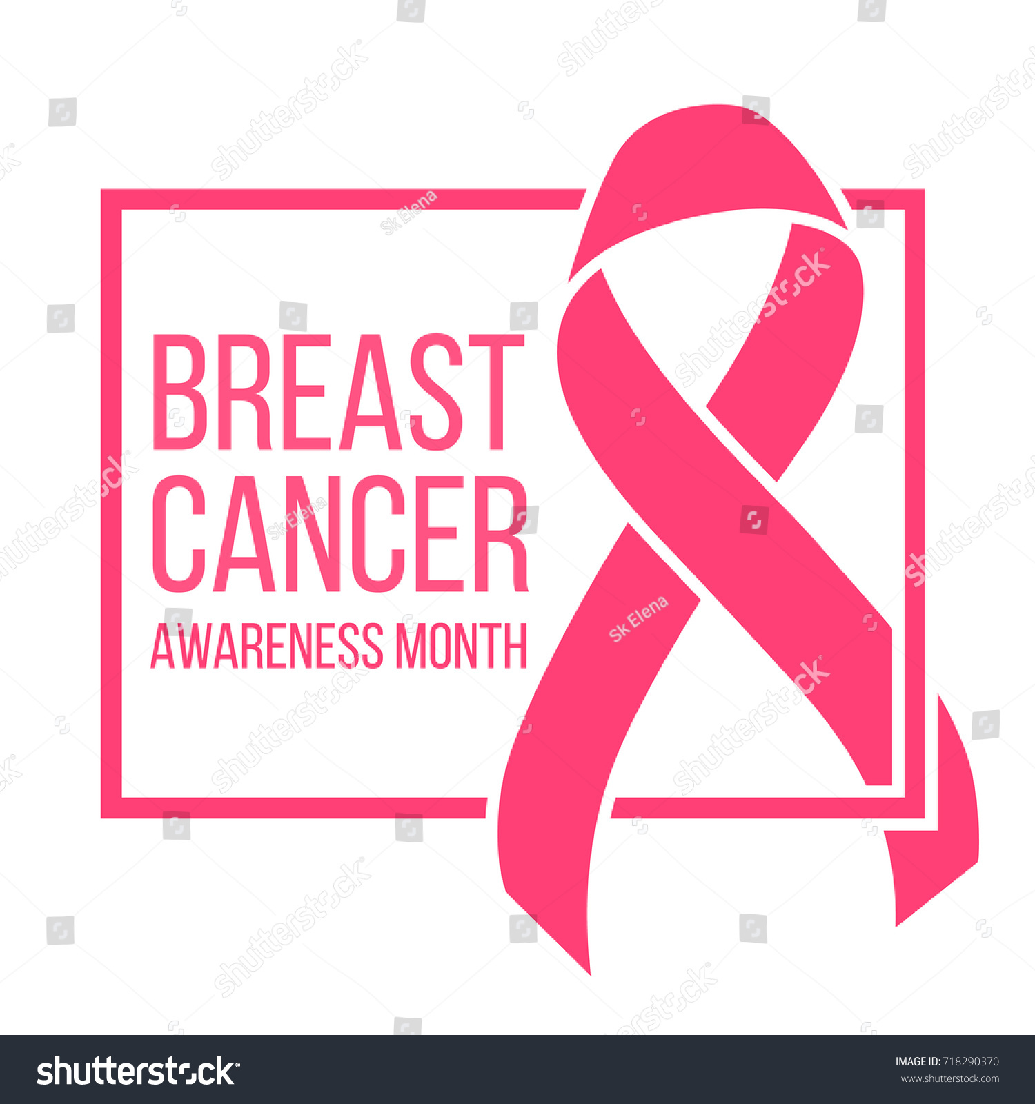 Realistic pink ribbon, breast cancer awareness symbol, vector illustration #718290370