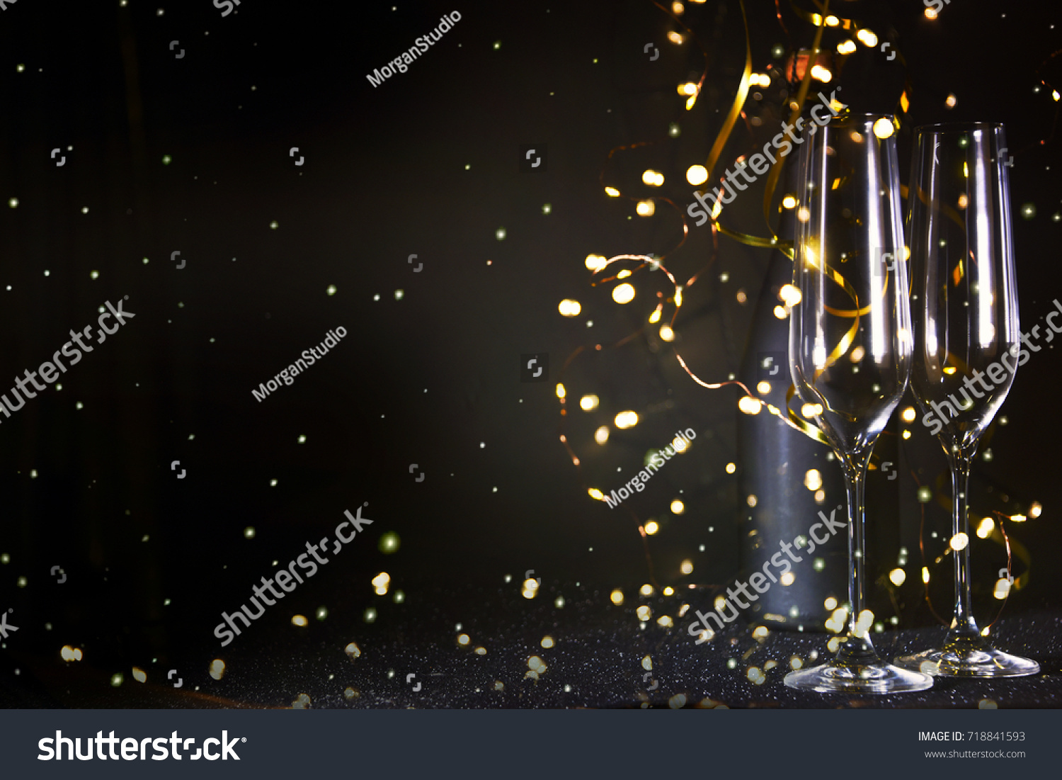New Years Eve celebration background #718841593