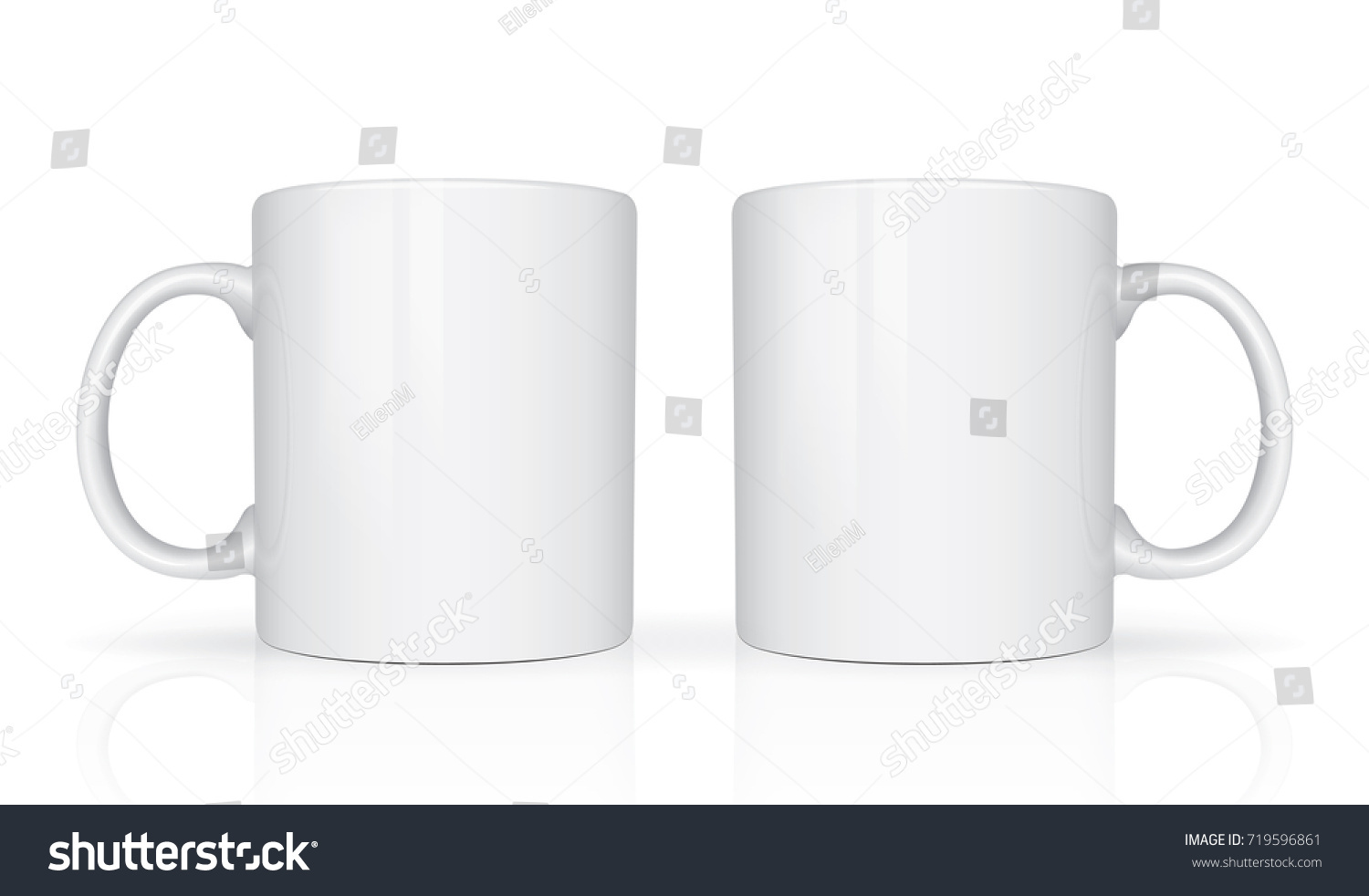 Realistic Mug Mock Vector Template Easy Stock Vector (Royalty Free