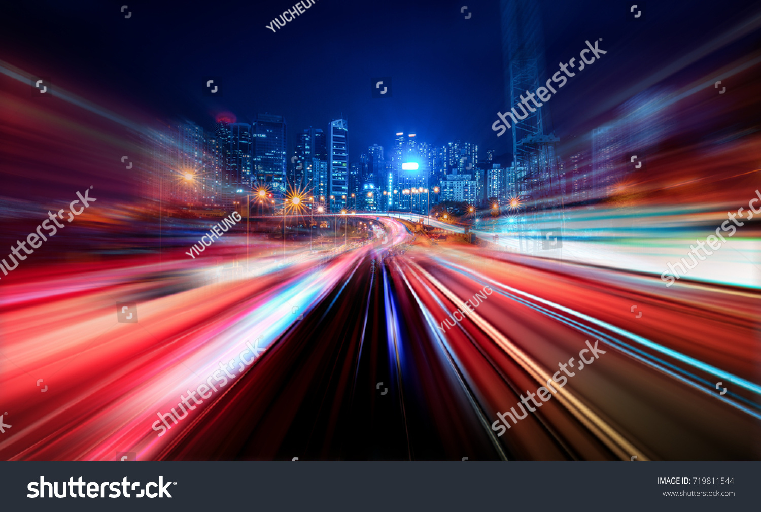 Abstract Motion Blur City #719811544