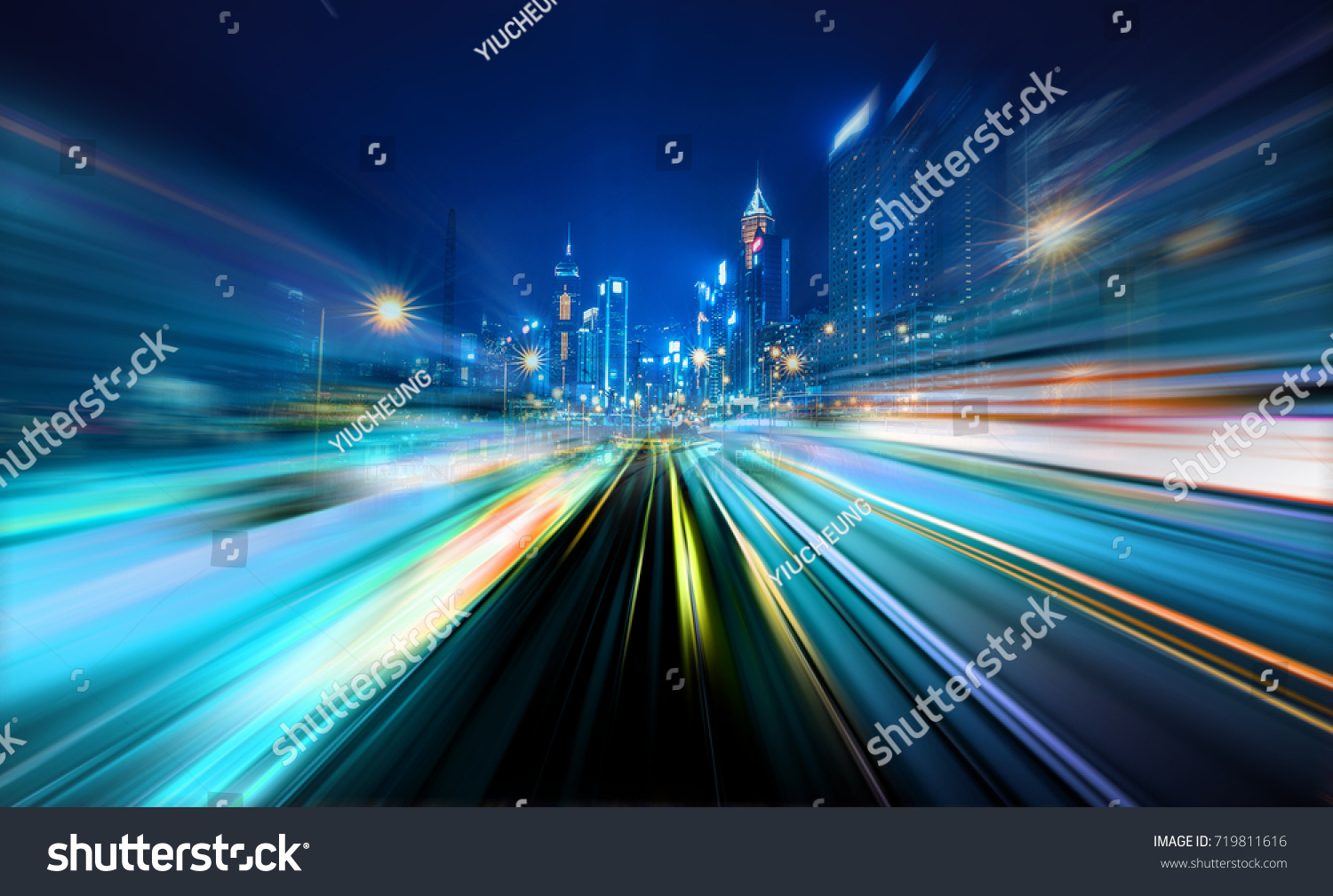 Abstract Motion Blur City #719811616