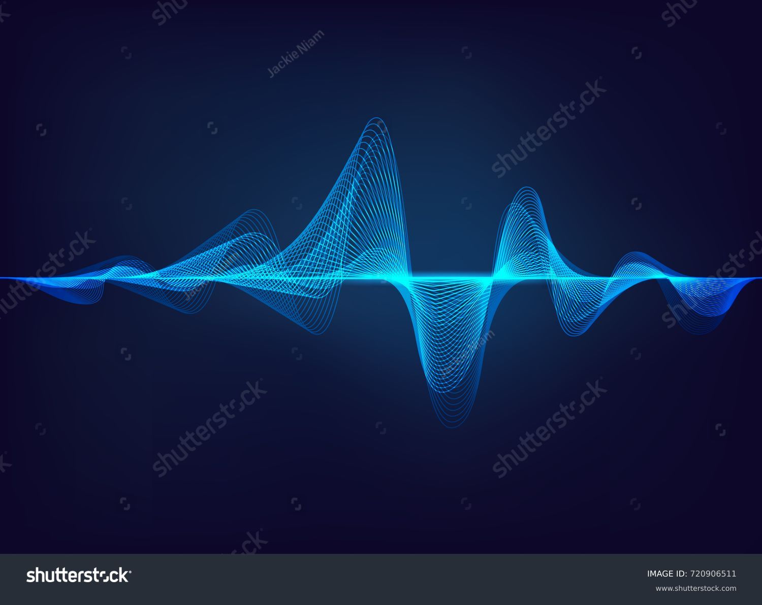 abstract blue digital equalizer, vector of sound wave pattern element #720906511