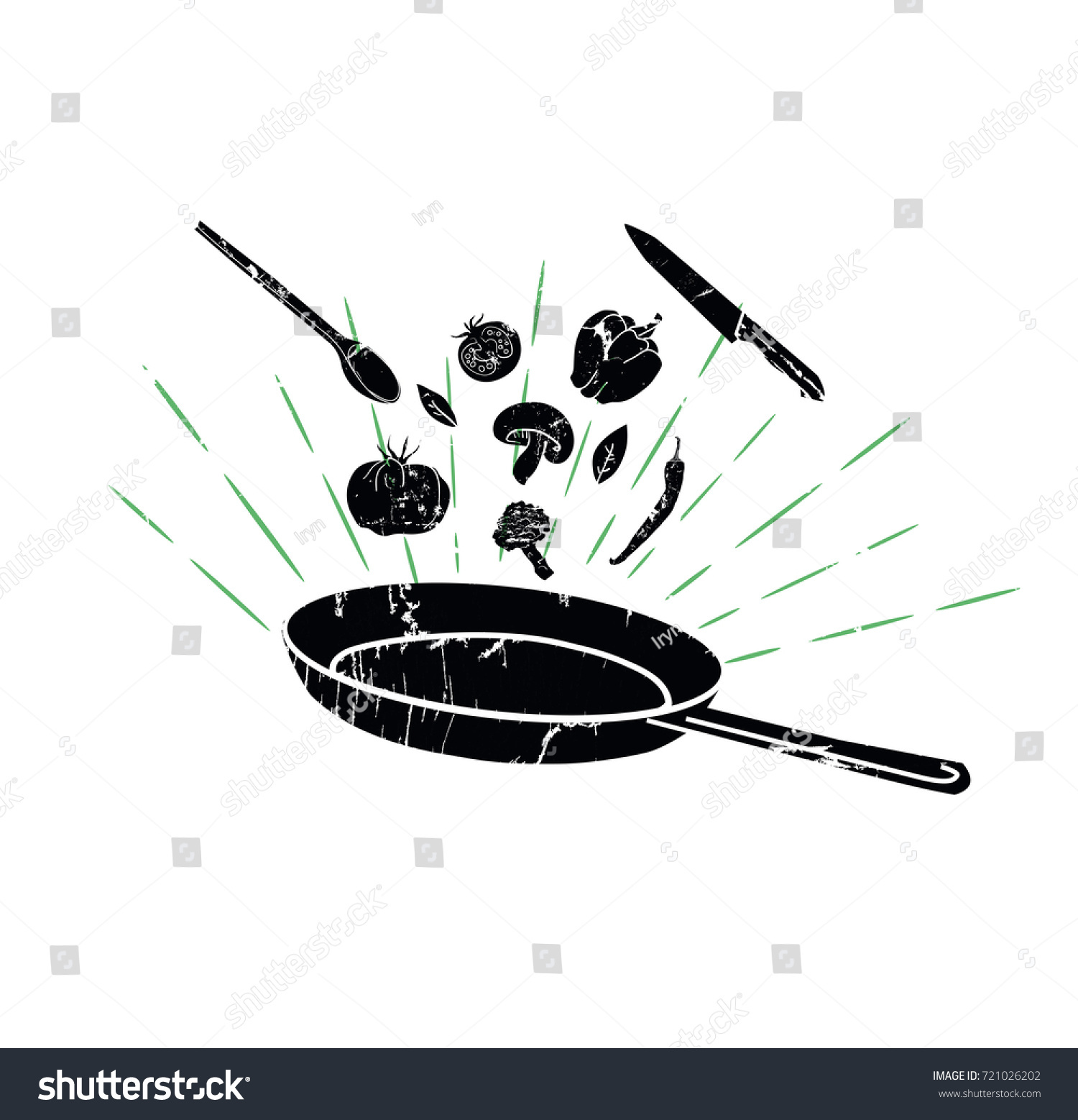 Cooking Process Vector Illustration Flipping Royalty Free Stock