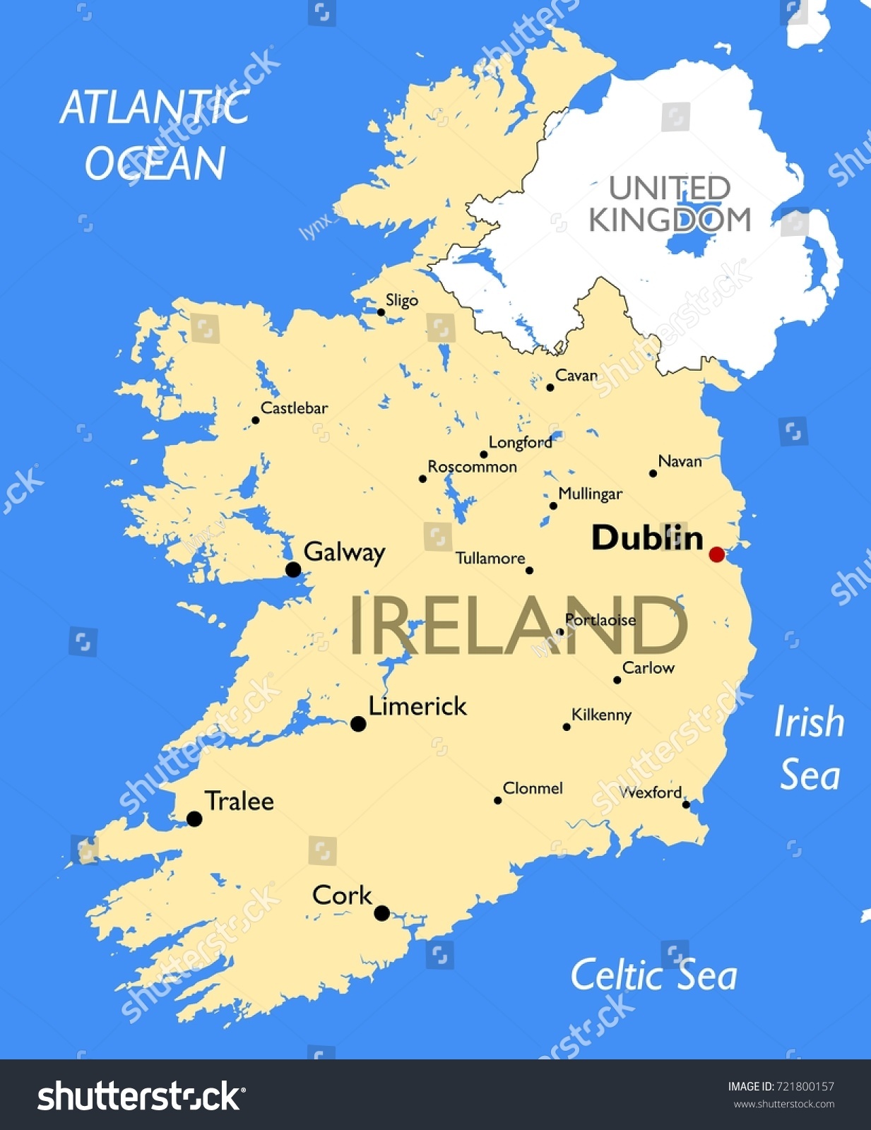 Ireland map | Vector detailed color Ireland map - Royalty Free Stock ...