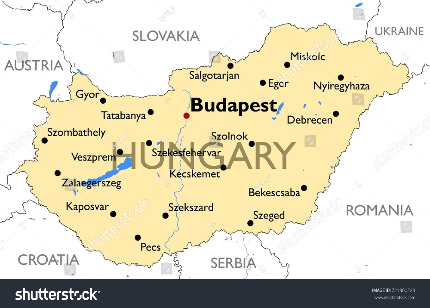 Hungary map | Vector detailed color Hungary map - Royalty Free Stock ...