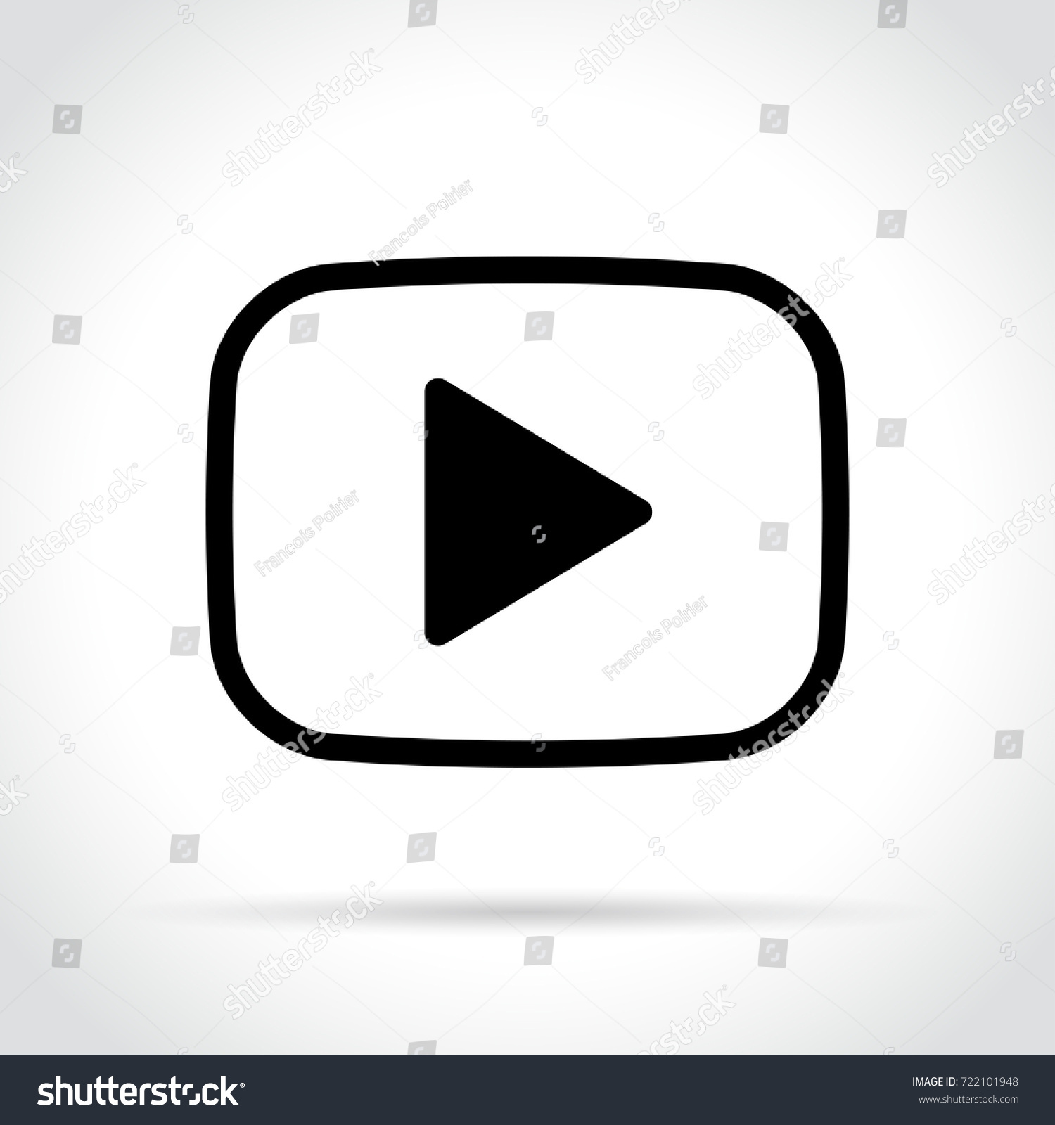 Illustration of video player icon on white background #722101948
