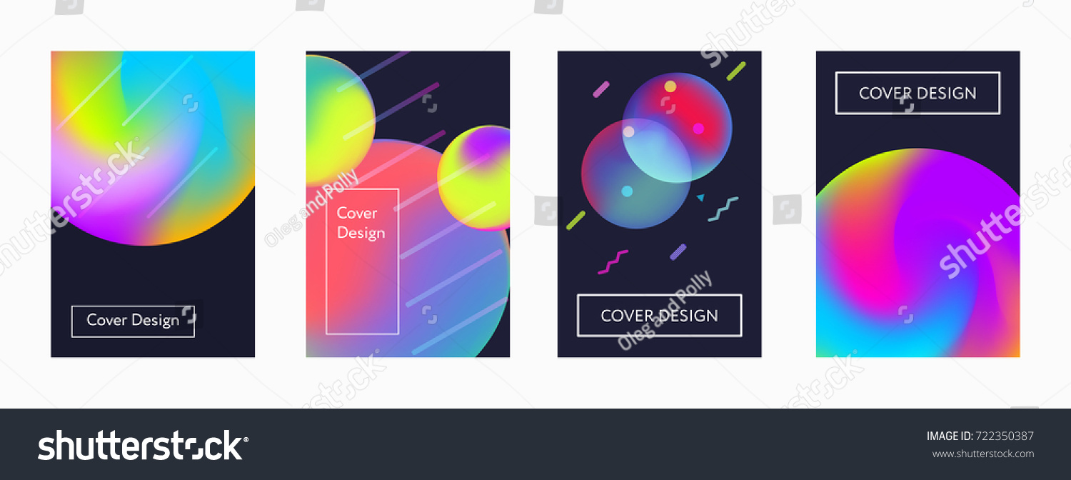 Liquid color covers set. Fluid shapes composition. Futuristic design posters. Eps10 vector. #722350387