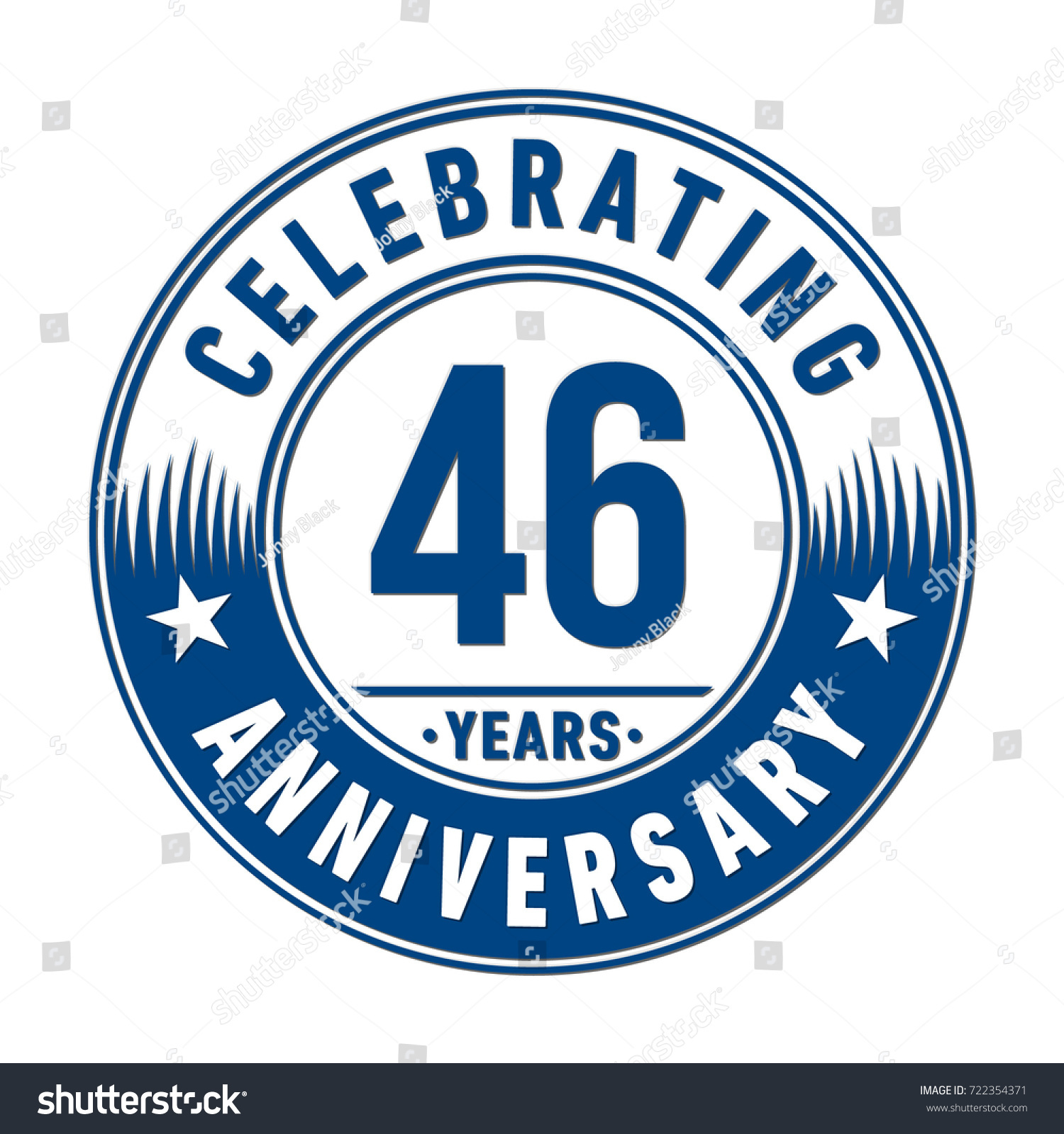 46 Years Anniversary Logo. Vector And - Royalty Free Stock Vector 