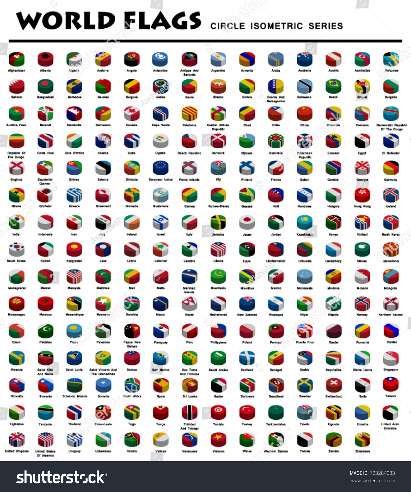 Isometric Circle Flags Of World #723284083