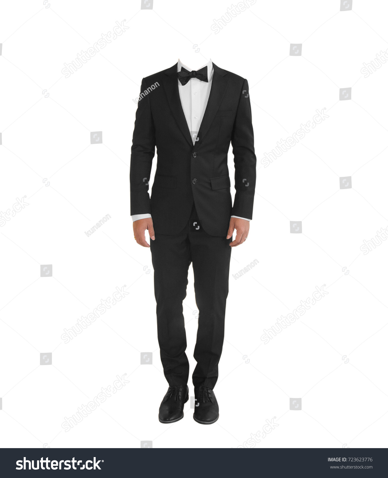 black tuxedo suit - isolated with clipping path #723623776