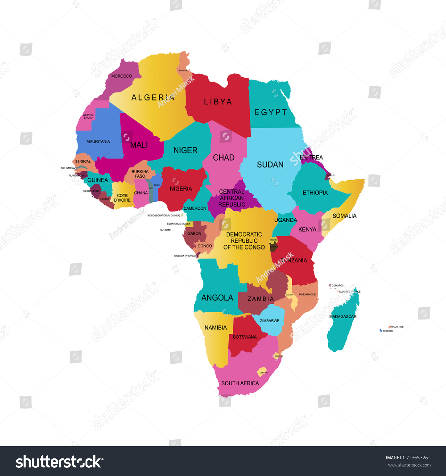 Map Of Africa Royalty Free Stock Vector 723657262