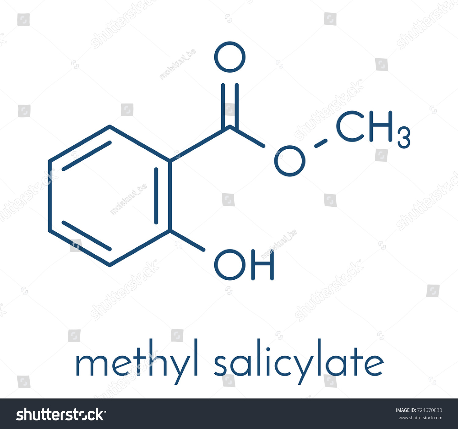 Methyl Salicylate (wintergreen Oil) Molecule. - Royalty Free Stock 