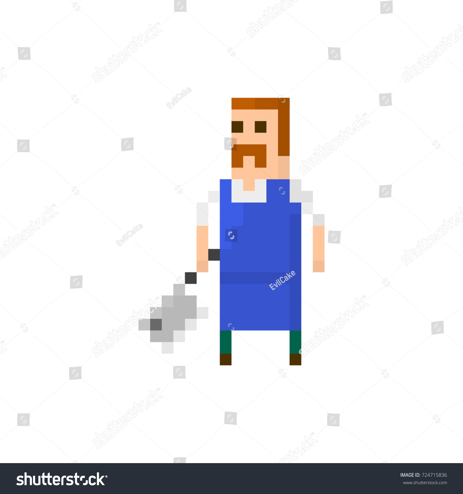 Pixel character butcher for games and - Royalty Free Stock Vector ...