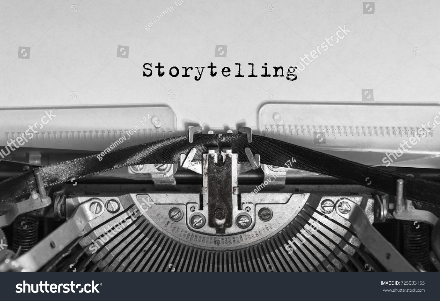Storytelling typed words on a Vintage Typewriter. #725033155