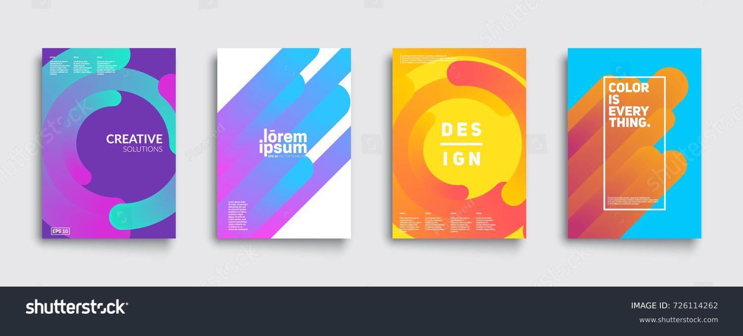 Modern abstract covers set. Cool gradient shapes composition. Eps10 vector. #726114262
