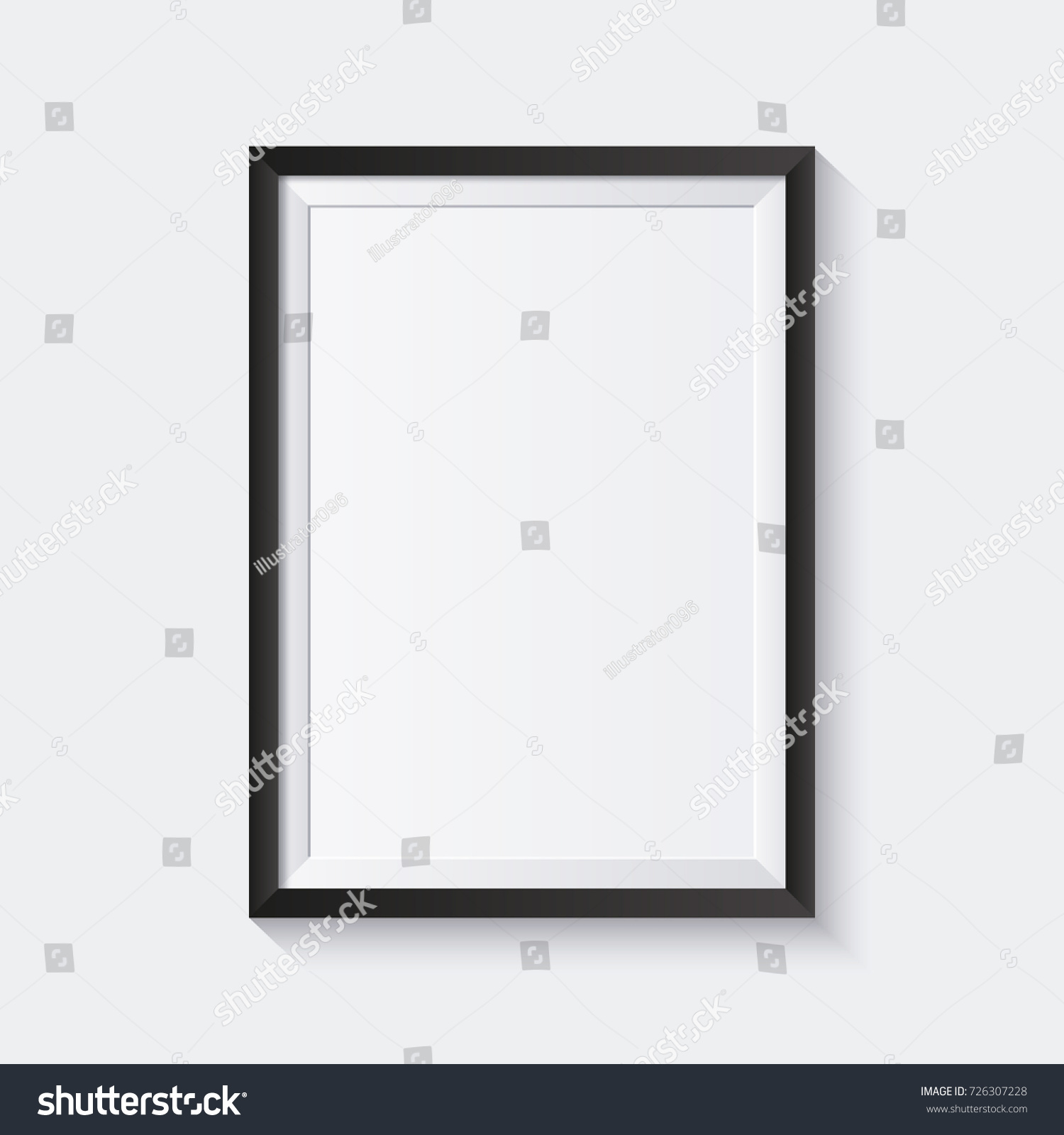 Realistic picture frame isolated on white background. Perfect for your presentations. Vector illustration. #726307228
