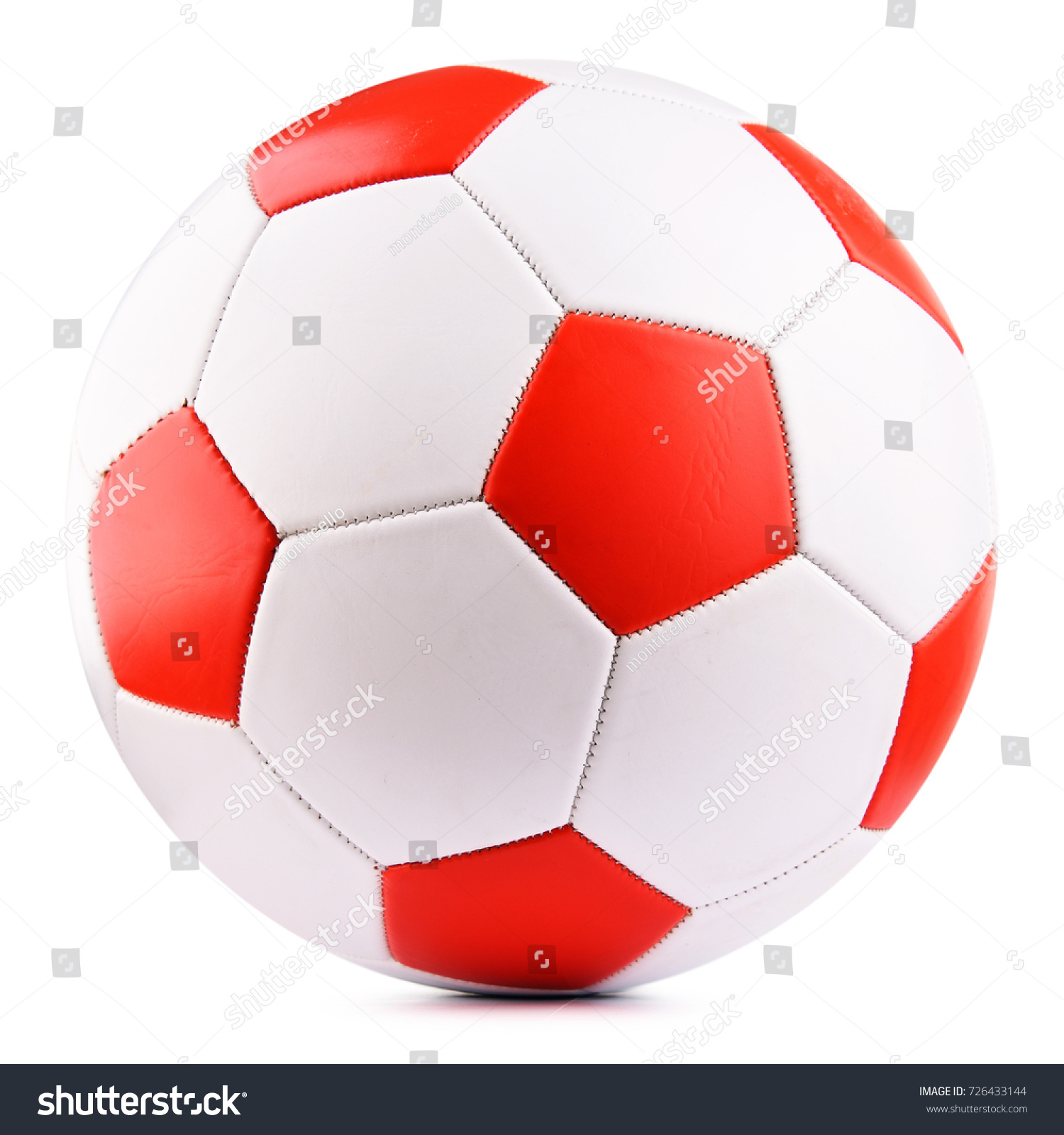 Leather soccer ball isolated on white background. #726433144