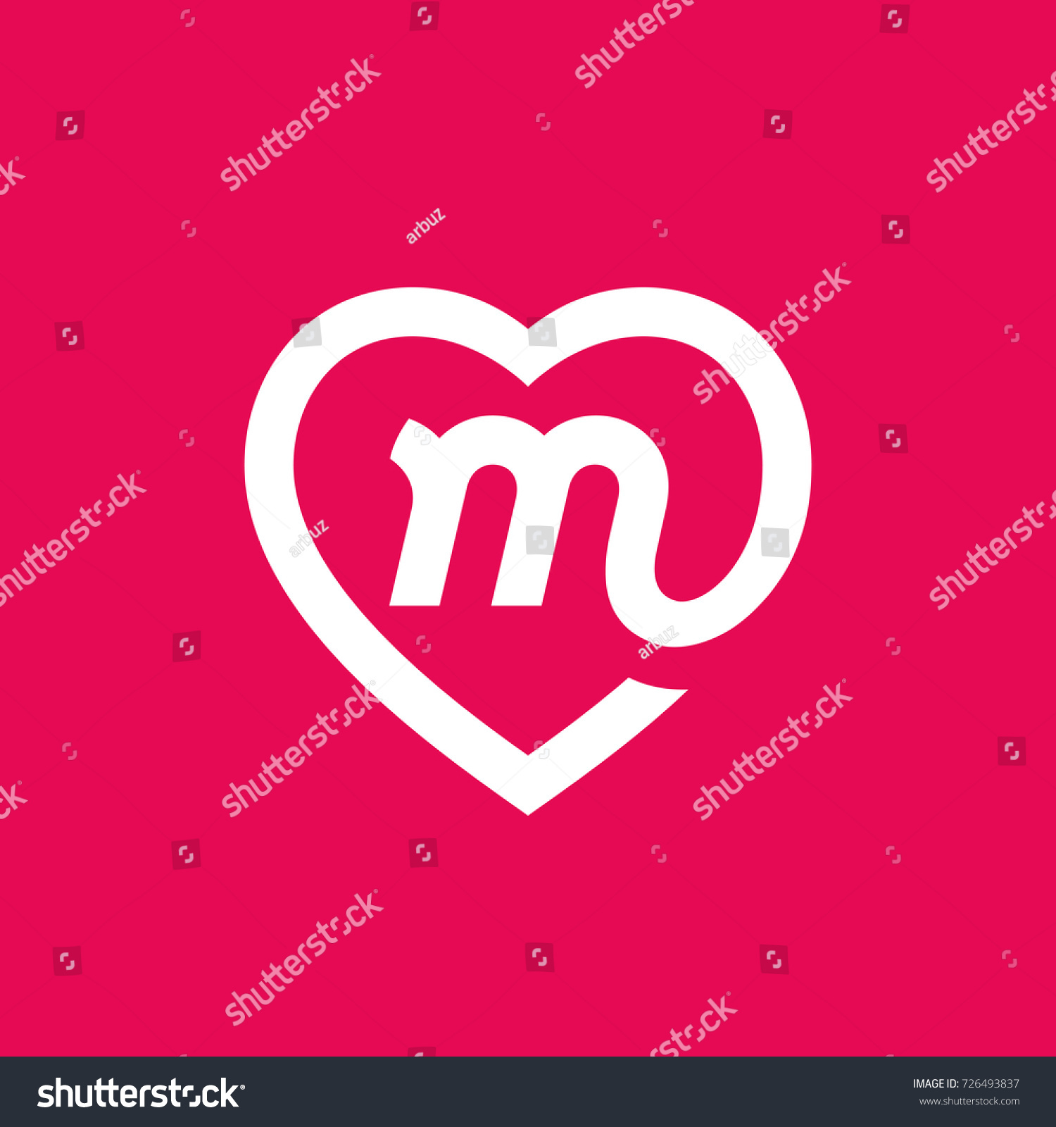 Letter M heart logo icon design template - Royalty Free Stock Vector ...