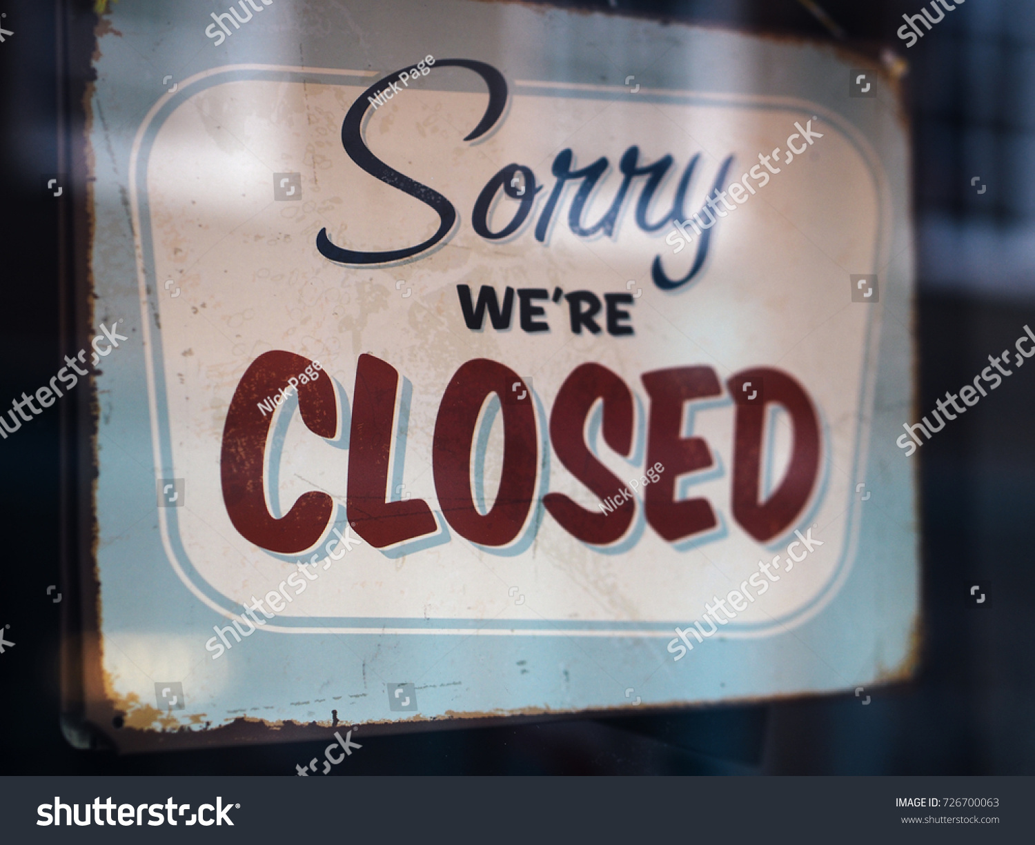 Sorry we're closed shop sign  #726700063