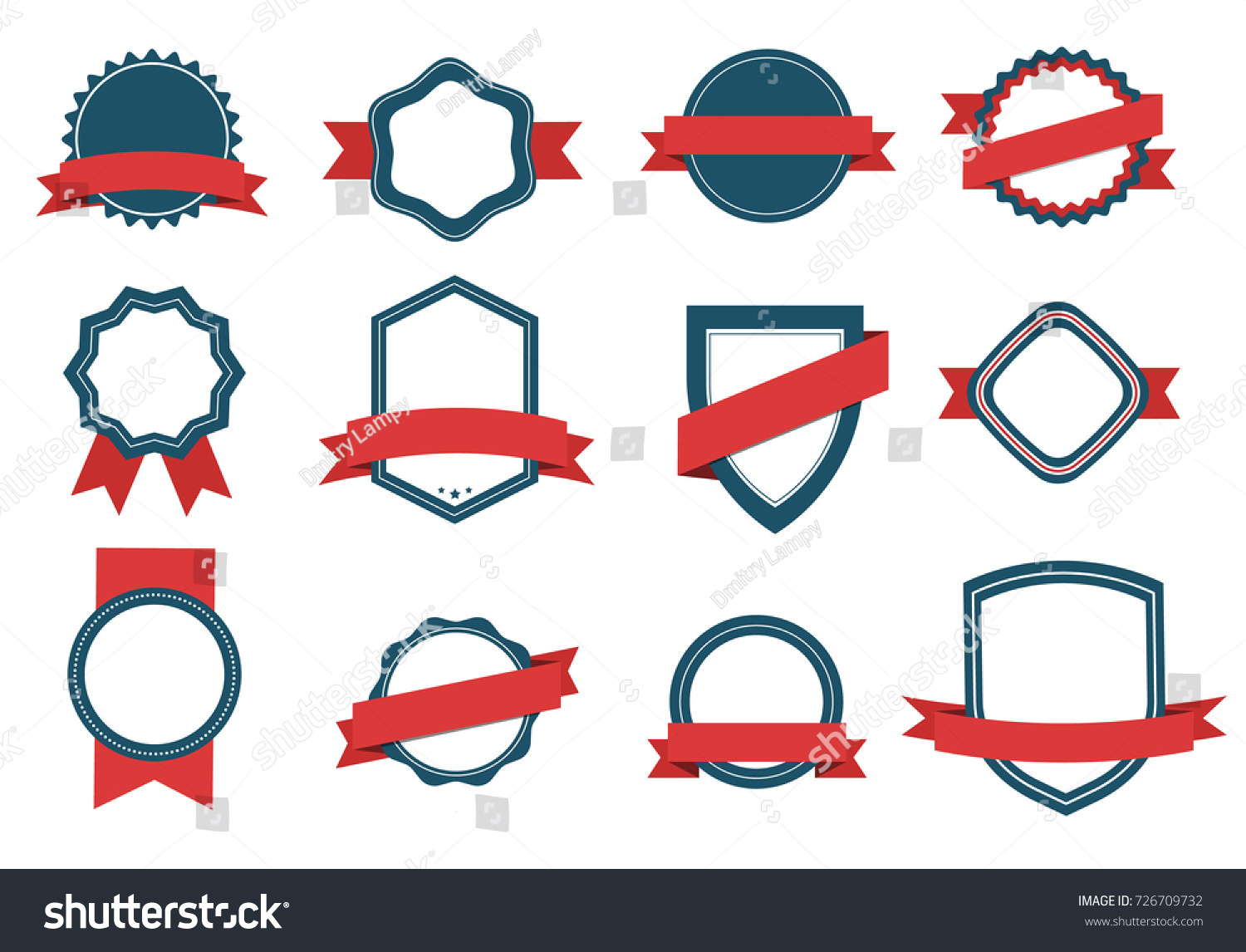 Vector set Badge, Ribbons  and  Labels. Design elements #726709732