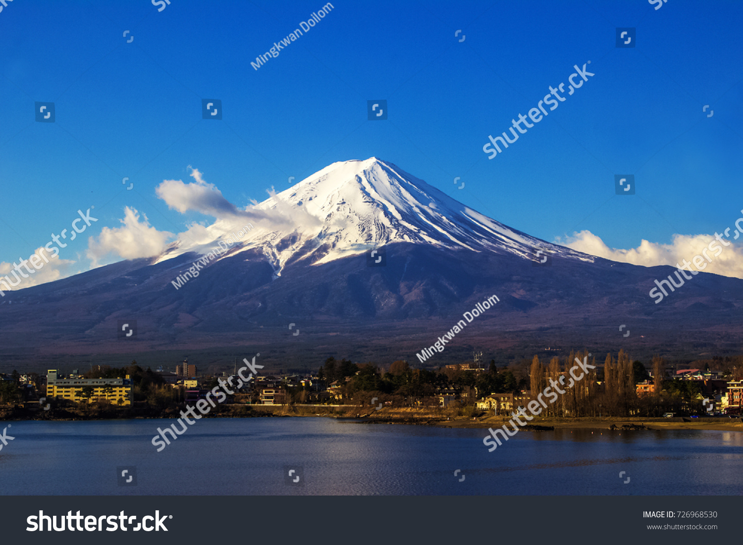 Mount Fuji view from Lake Kawaguchi, Yamanashi Prefecture, Japan #726968530