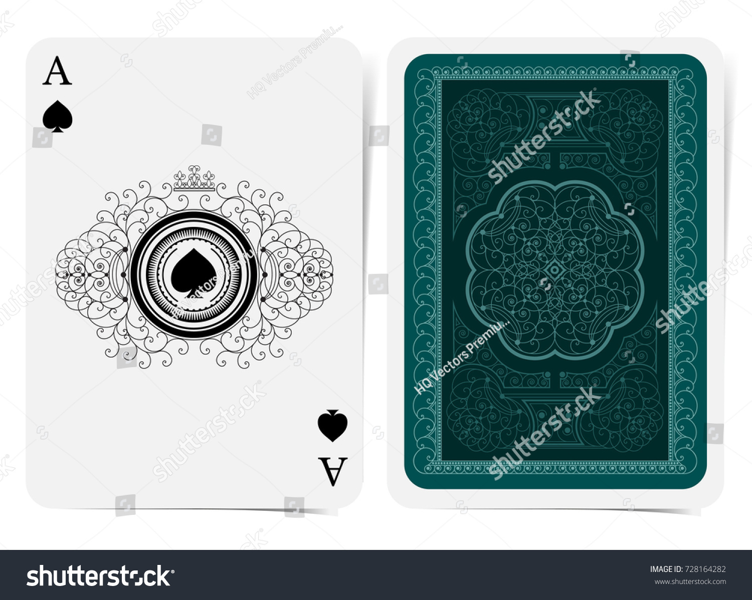 Ace of spades face and back side with blue suit - Royalty Free Stock ...