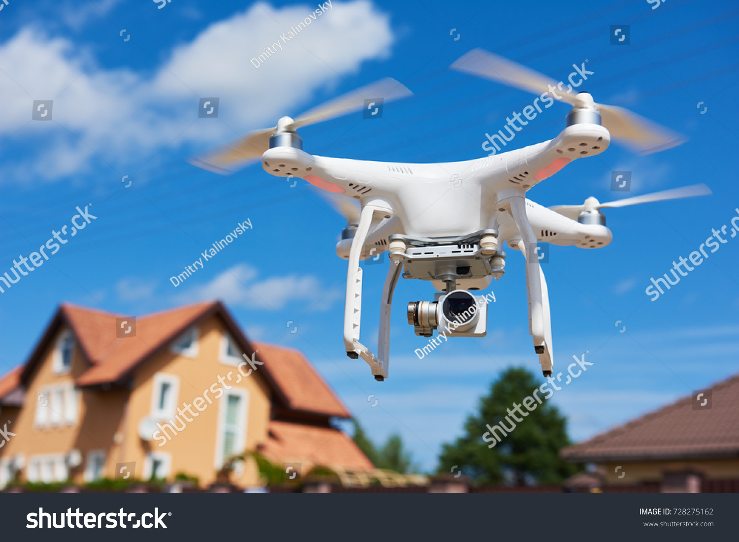 drone usage. private property protection or real estate check #728275162