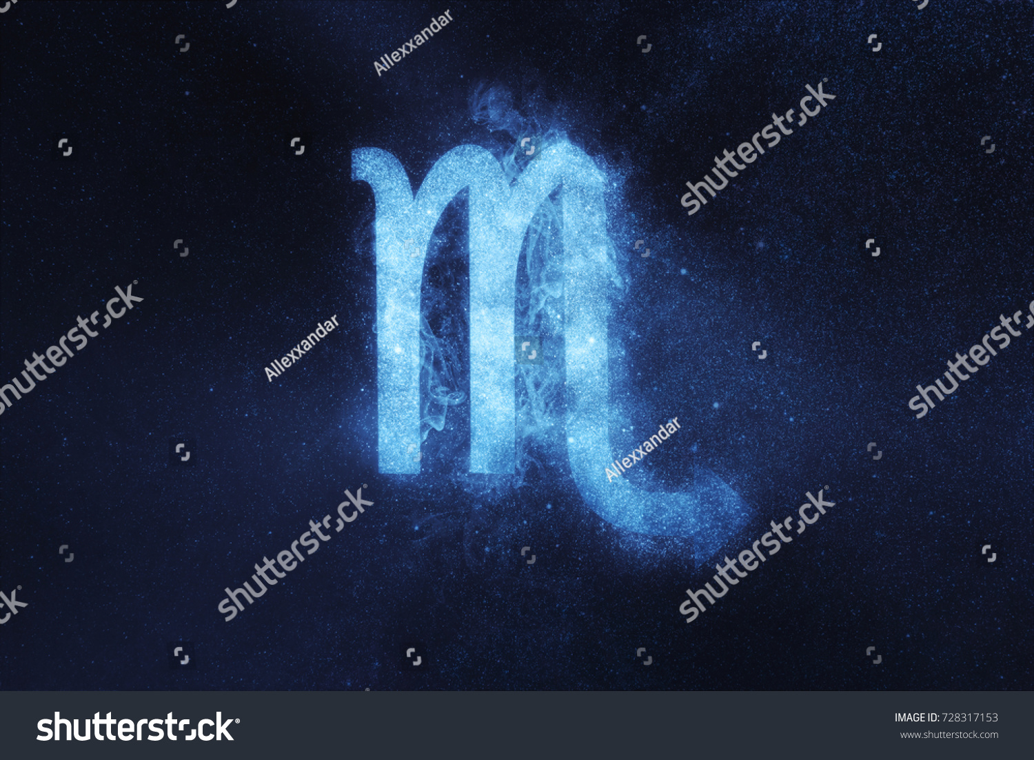 Scorpio Zodiac Sign. Abstract night sky background #728317153