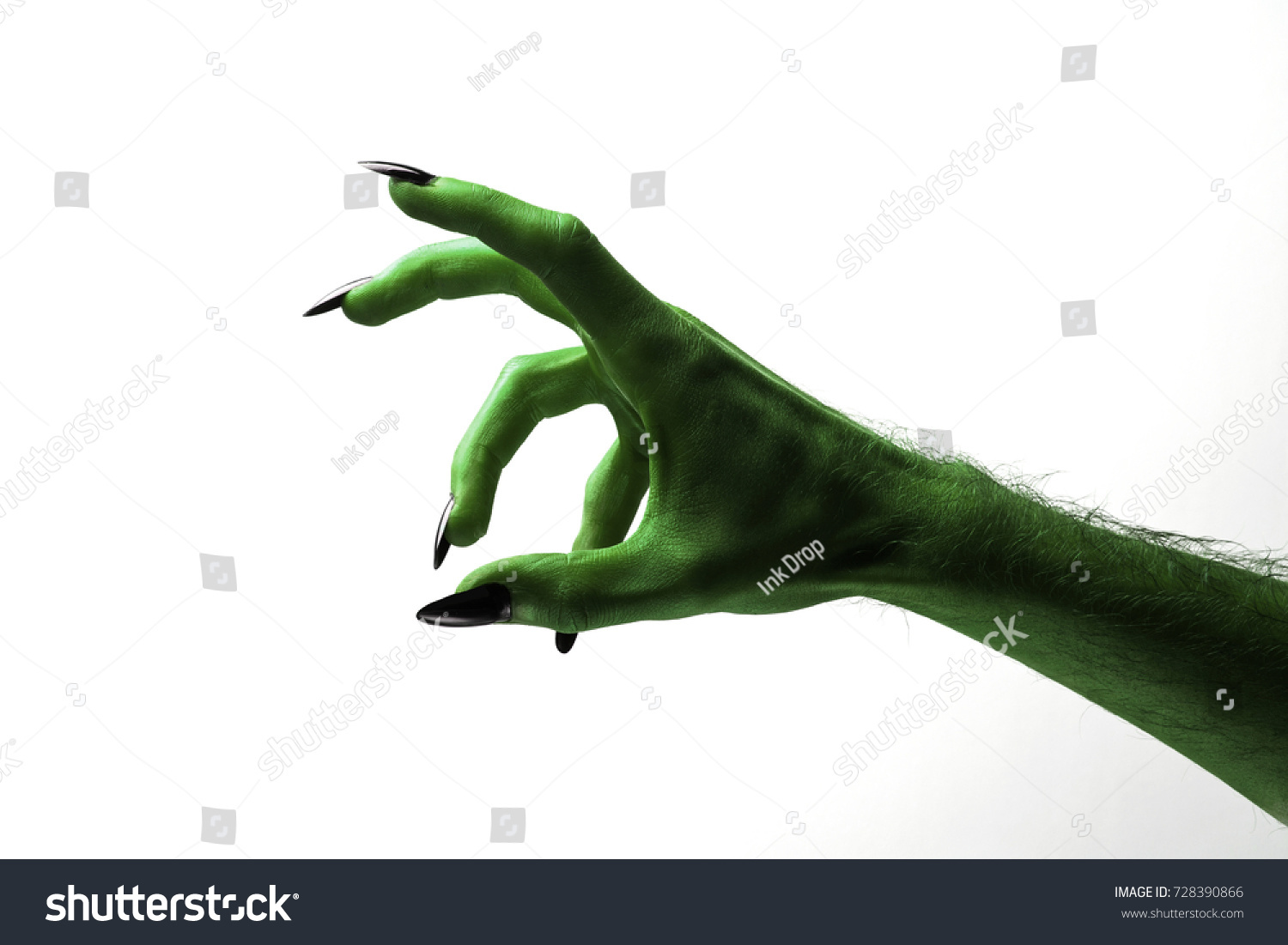 Halloween green witches or zombie monster hand #728390866