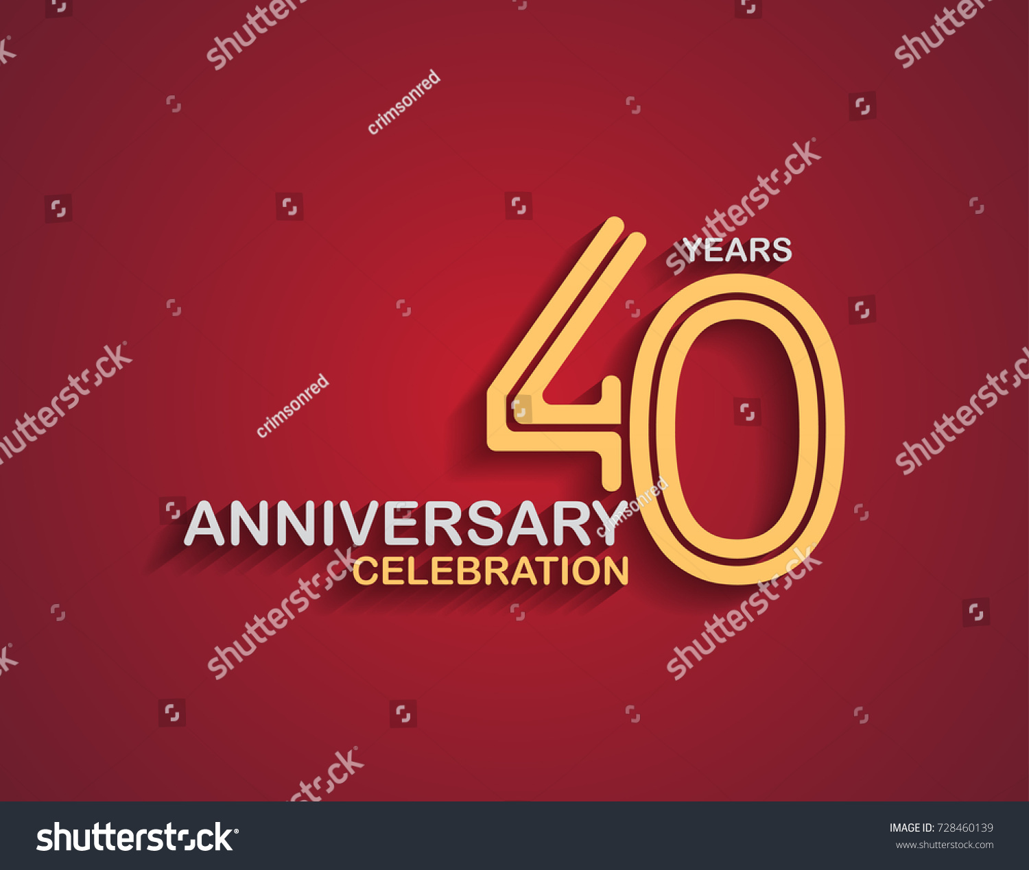 40 years anniversary celebration logotype with - Royalty Free Stock ...