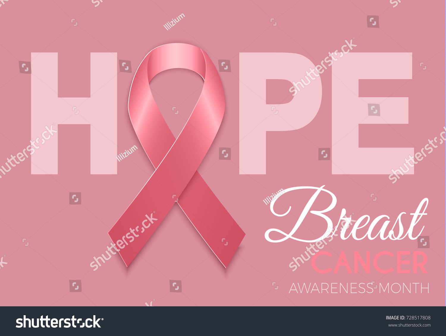 Breast cancer awareness month symbol emblem with - Royalty Free Stock ...