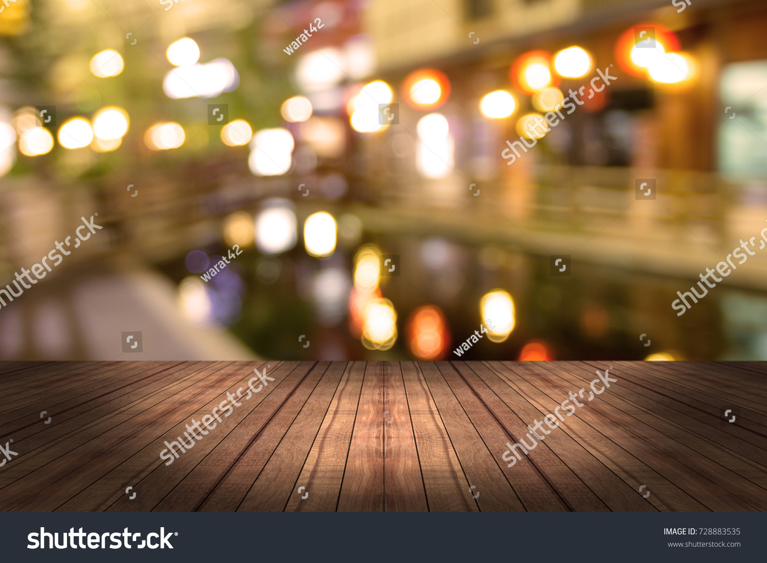 top desk with blur restaurant background #728883535