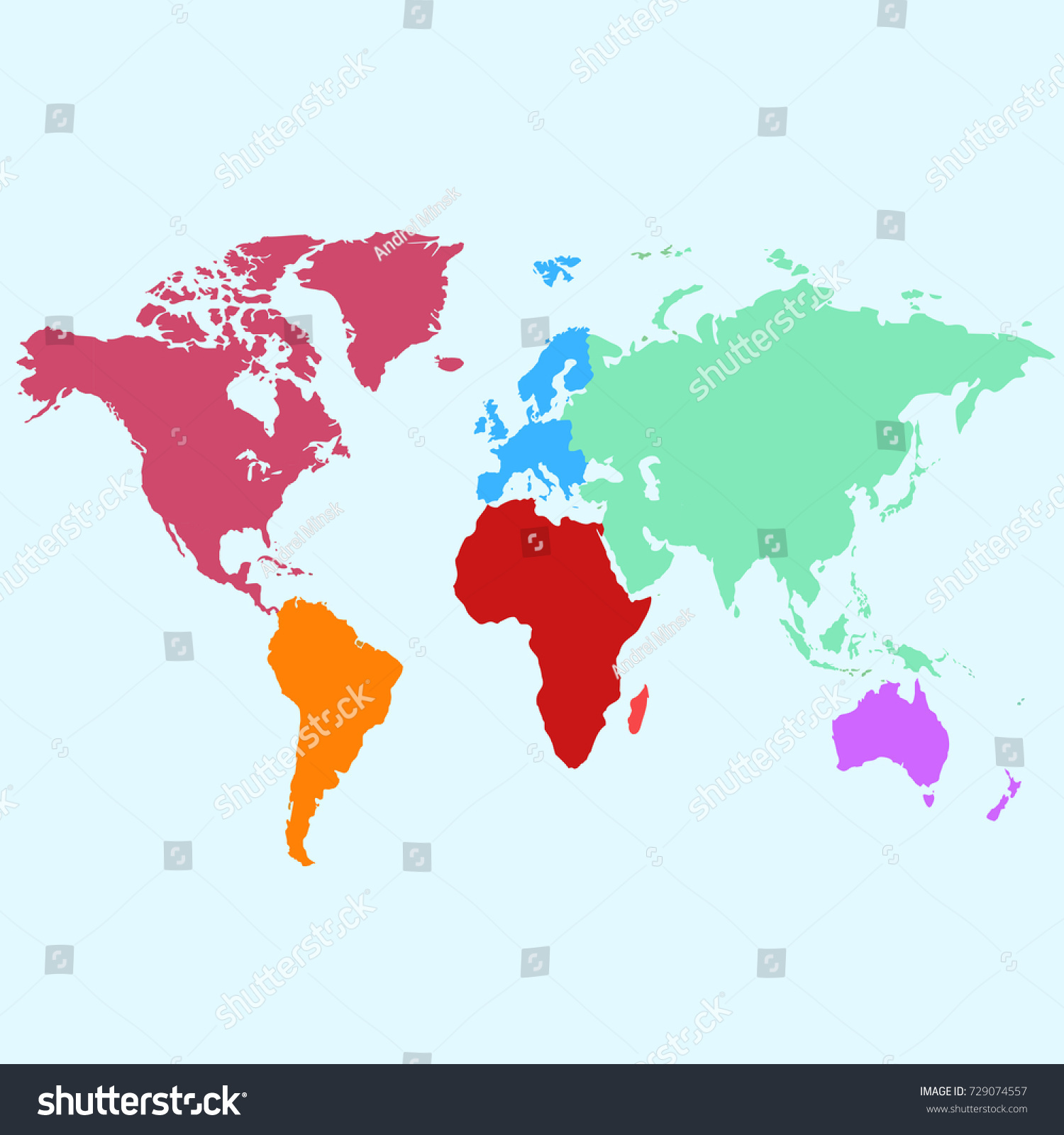 color world map - Royalty Free Stock Vector 729074557 - Avopix.com