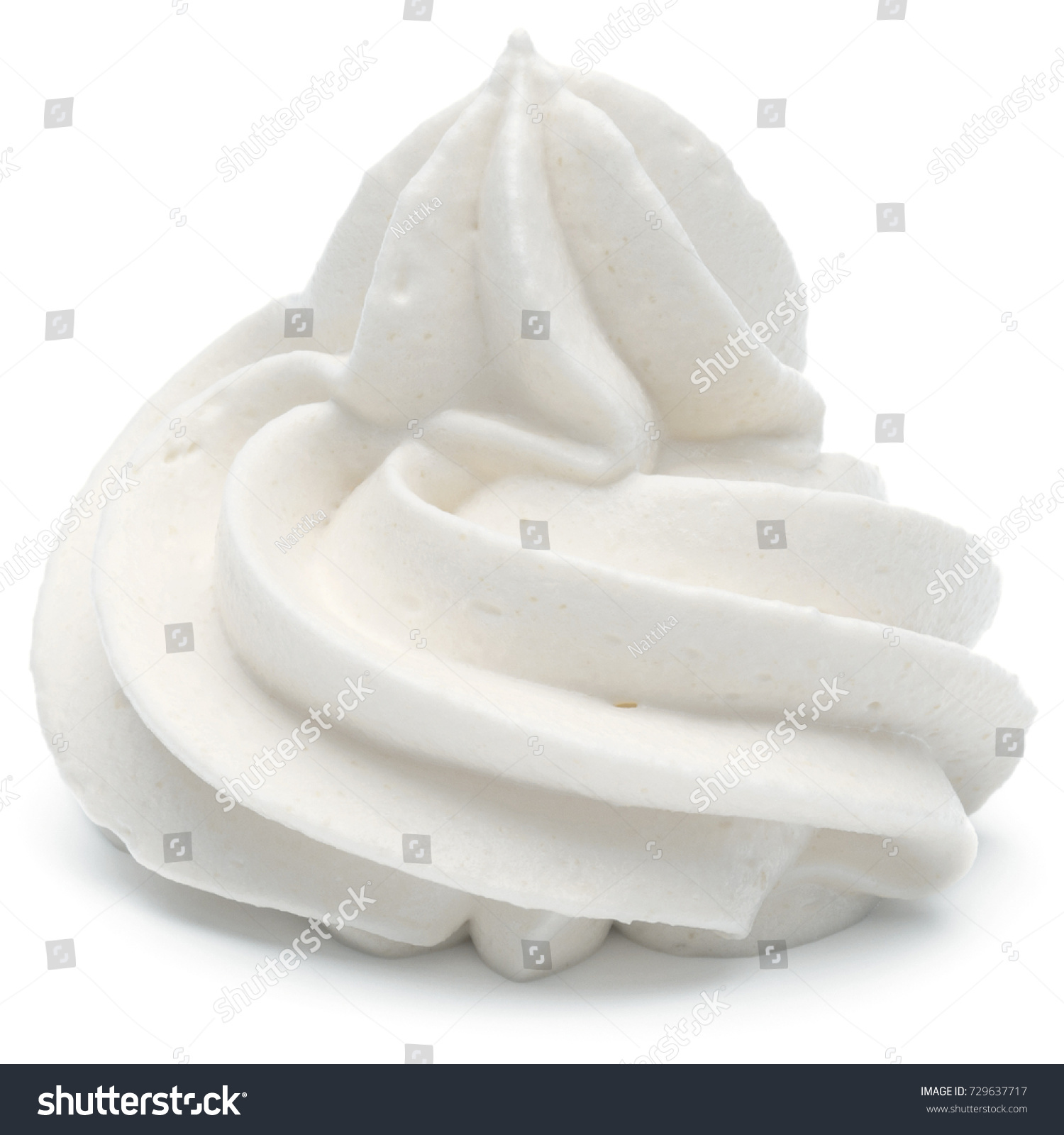 Whipped cream swirl  isolated on white background cutout #729637717