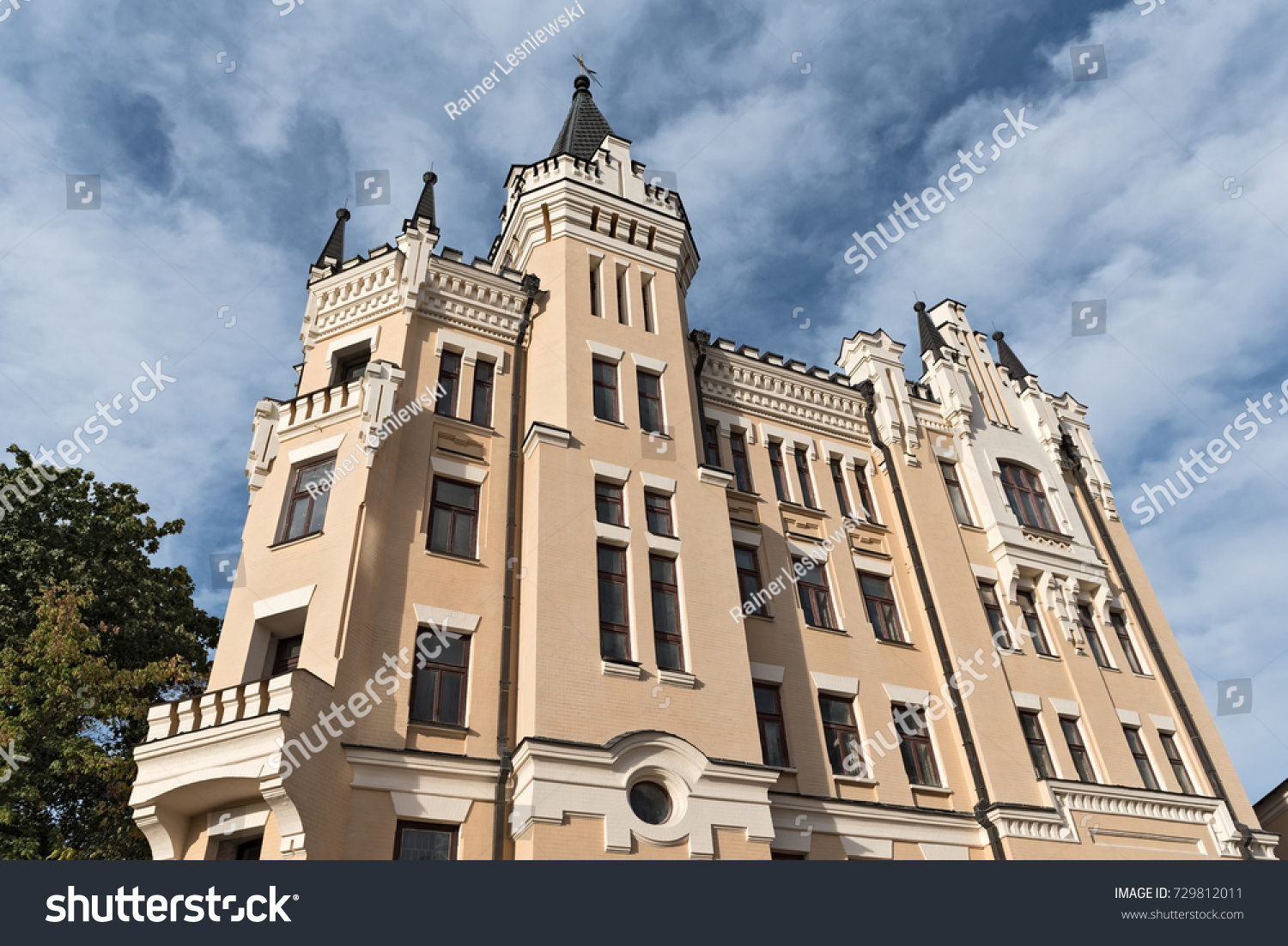 House facade in the historic old town of Kiev, Ukraine #729812011