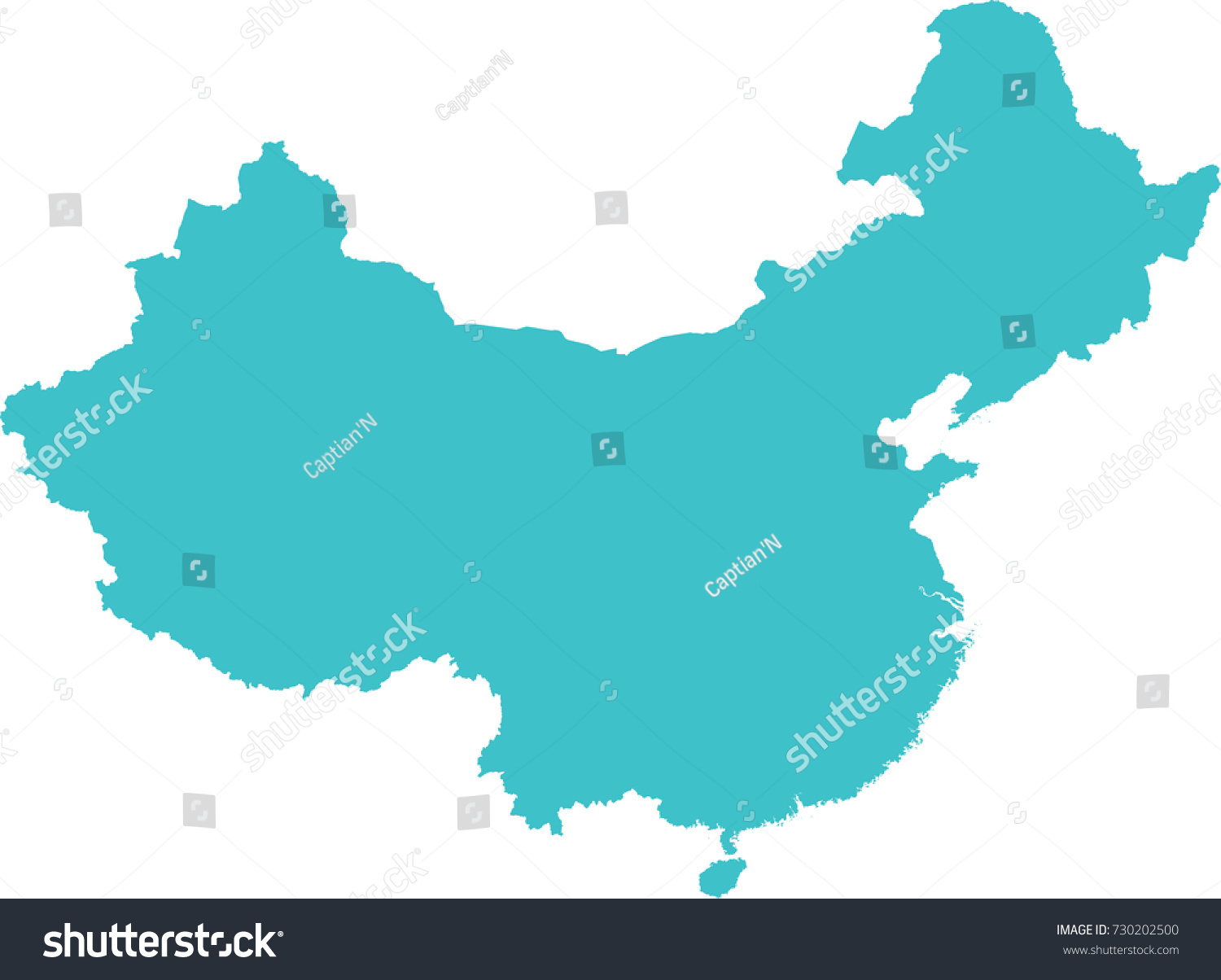 High Detailed Blue Map of China isolated on - Royalty Free Stock Vector ...