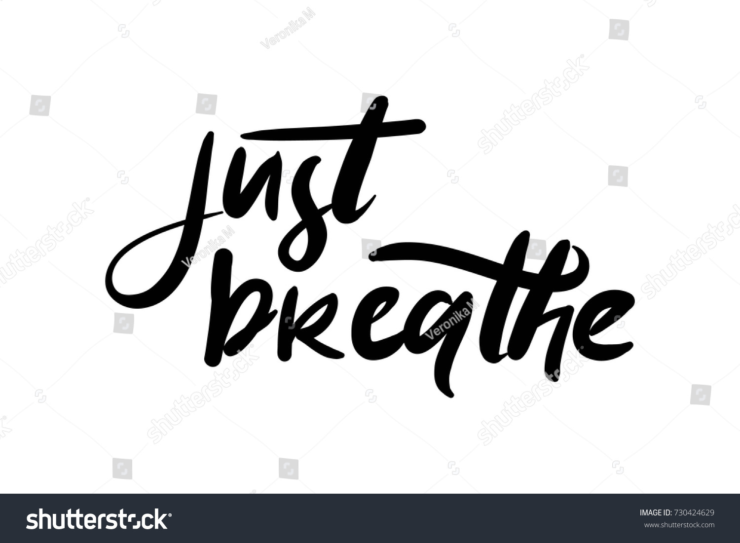 Just breathe Hand lettering and custom - Royalty Free Stock Vector ...