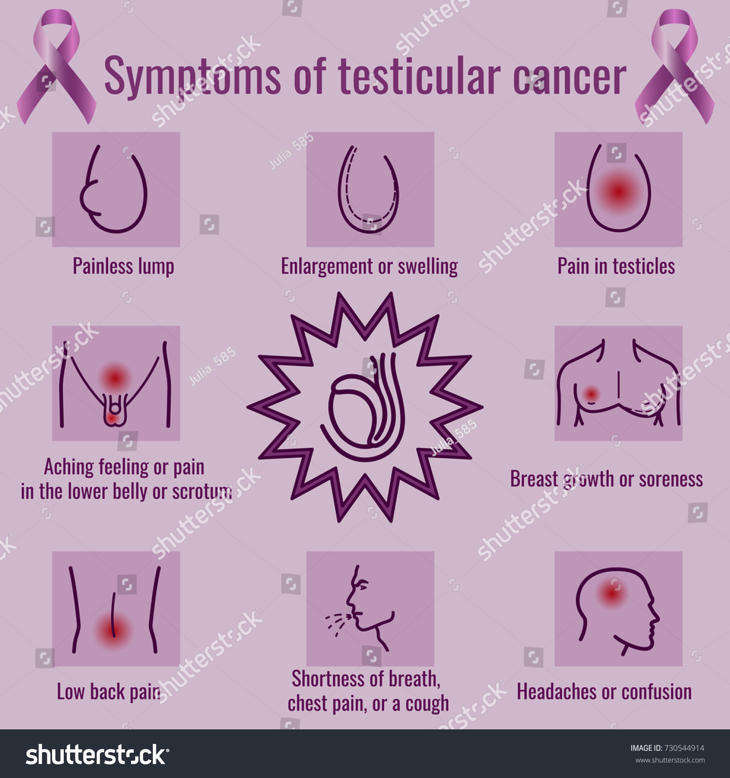 Testicular Cancer Symptoms Infographics Royalty Free Stock Vector 730544914 