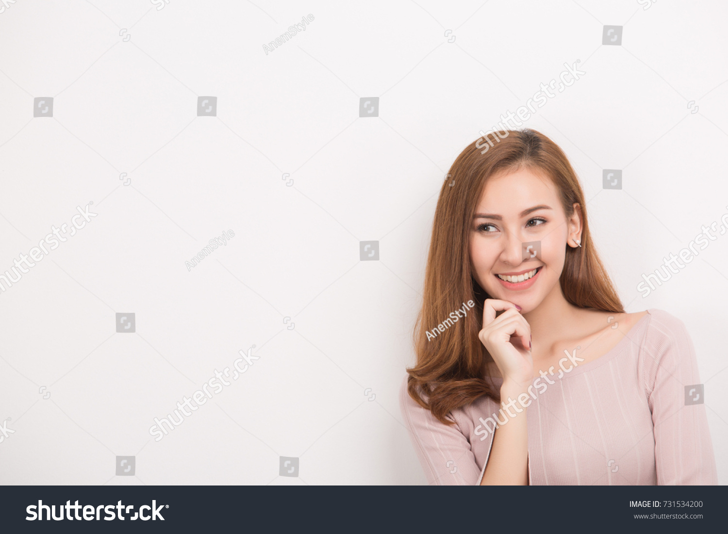 Young happy woman portrait . isolated on white background #731534200