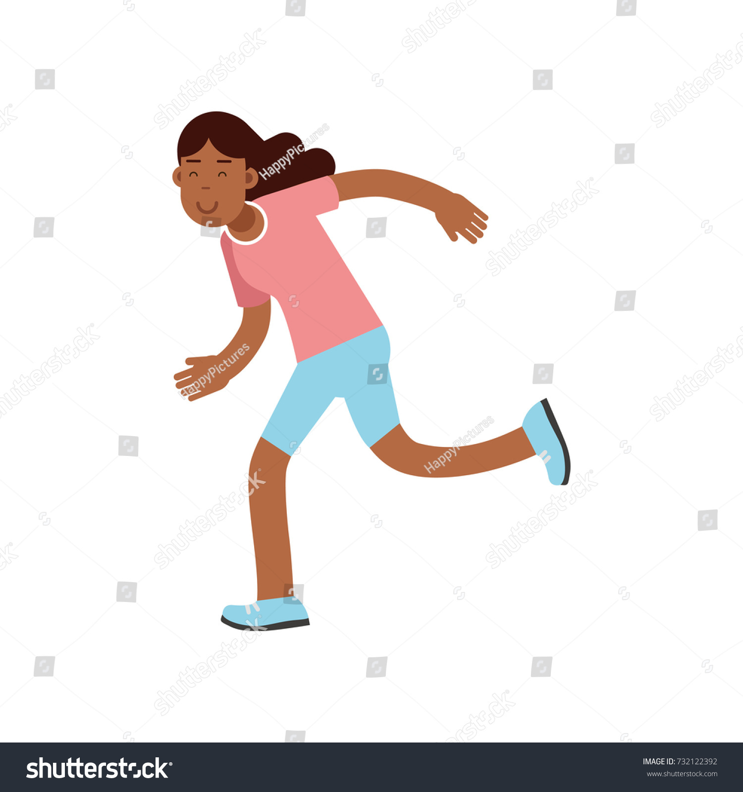 Active teen girl running, active lifestyle - Royalty Free Stock Vector ...