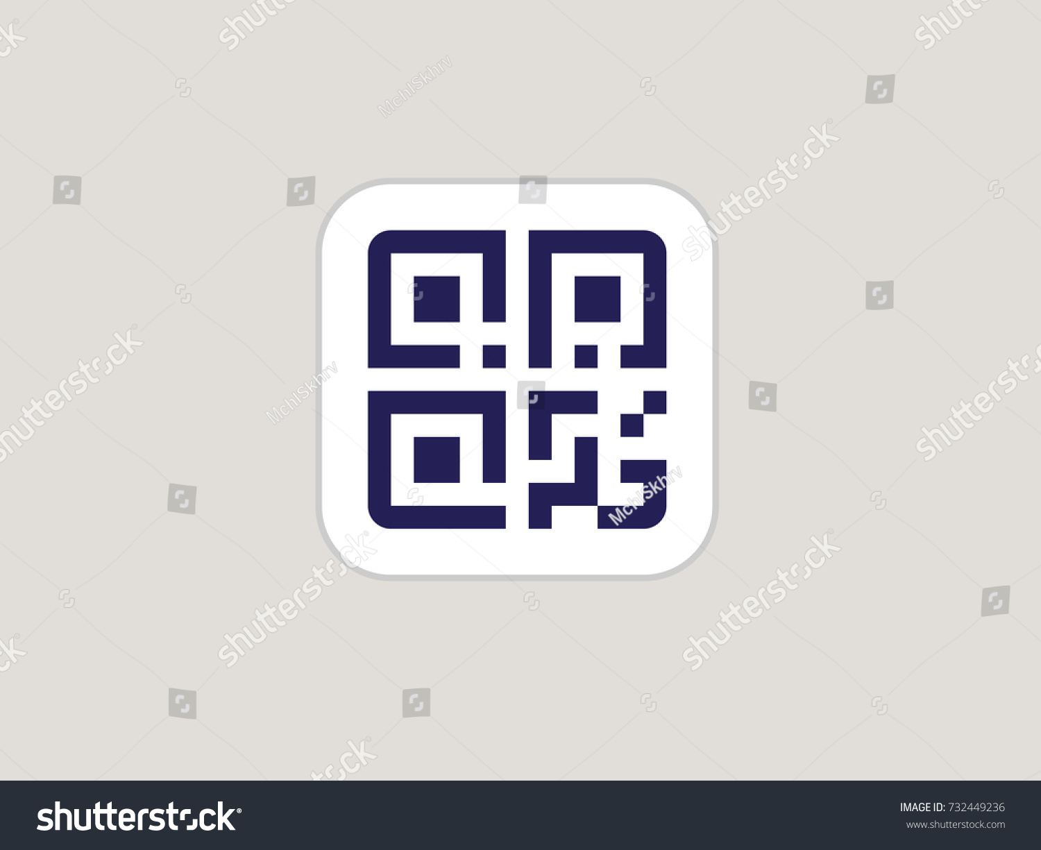 Simple QR code. Vector QR code icon #732449236
