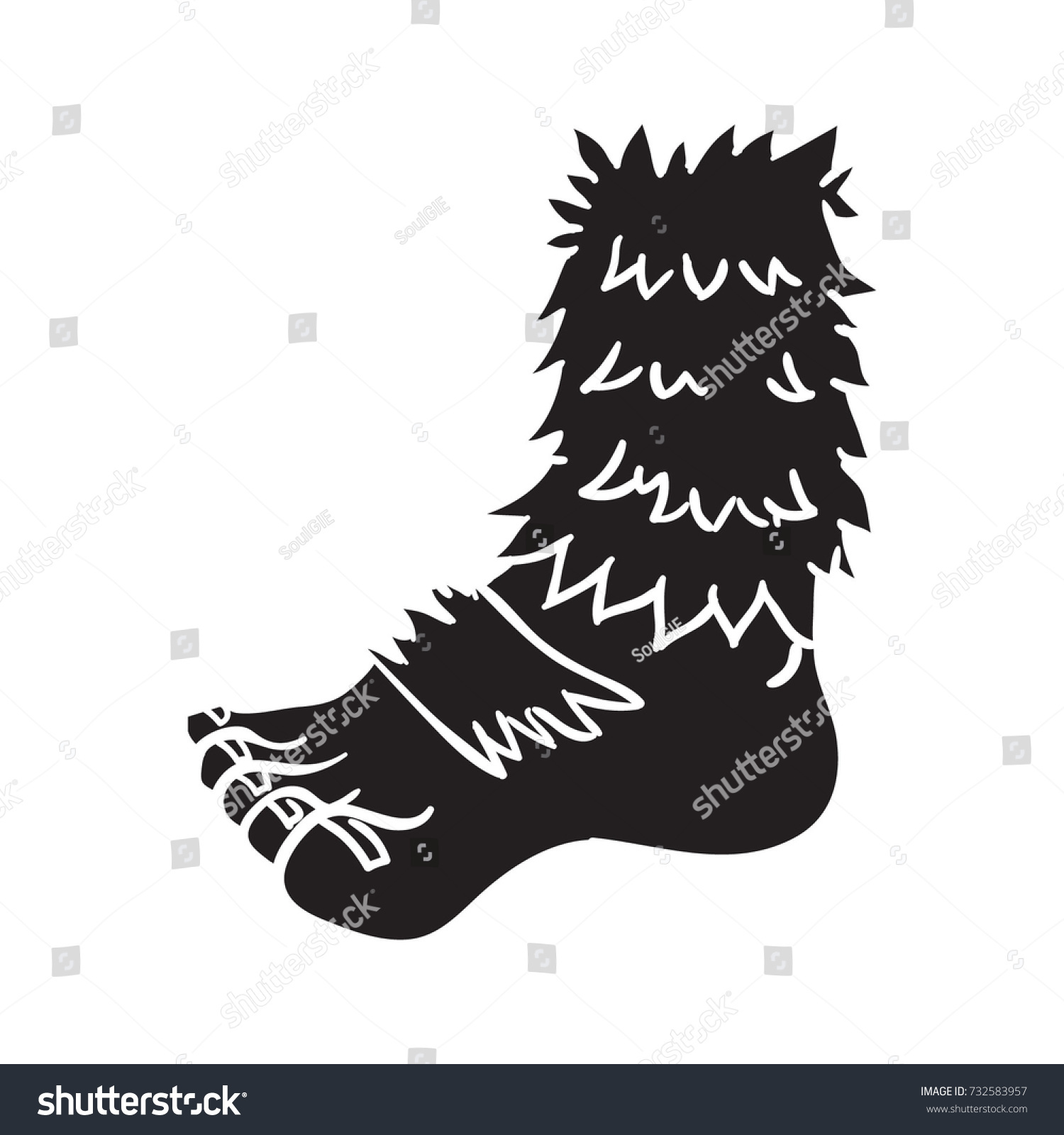 bigfoot foot vector cartoon - Royalty Free Stock Vector 732583957