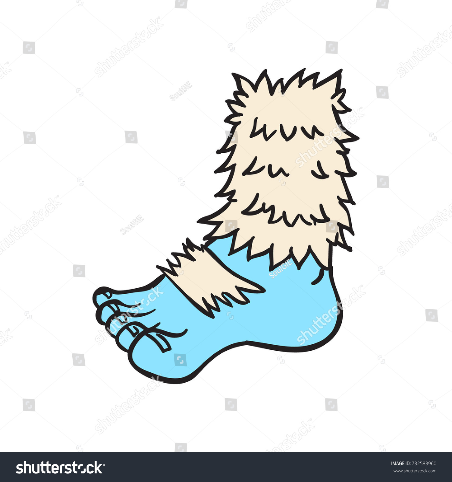 bigfoot foot vector cartoon - Royalty Free Stock Vector 732583960